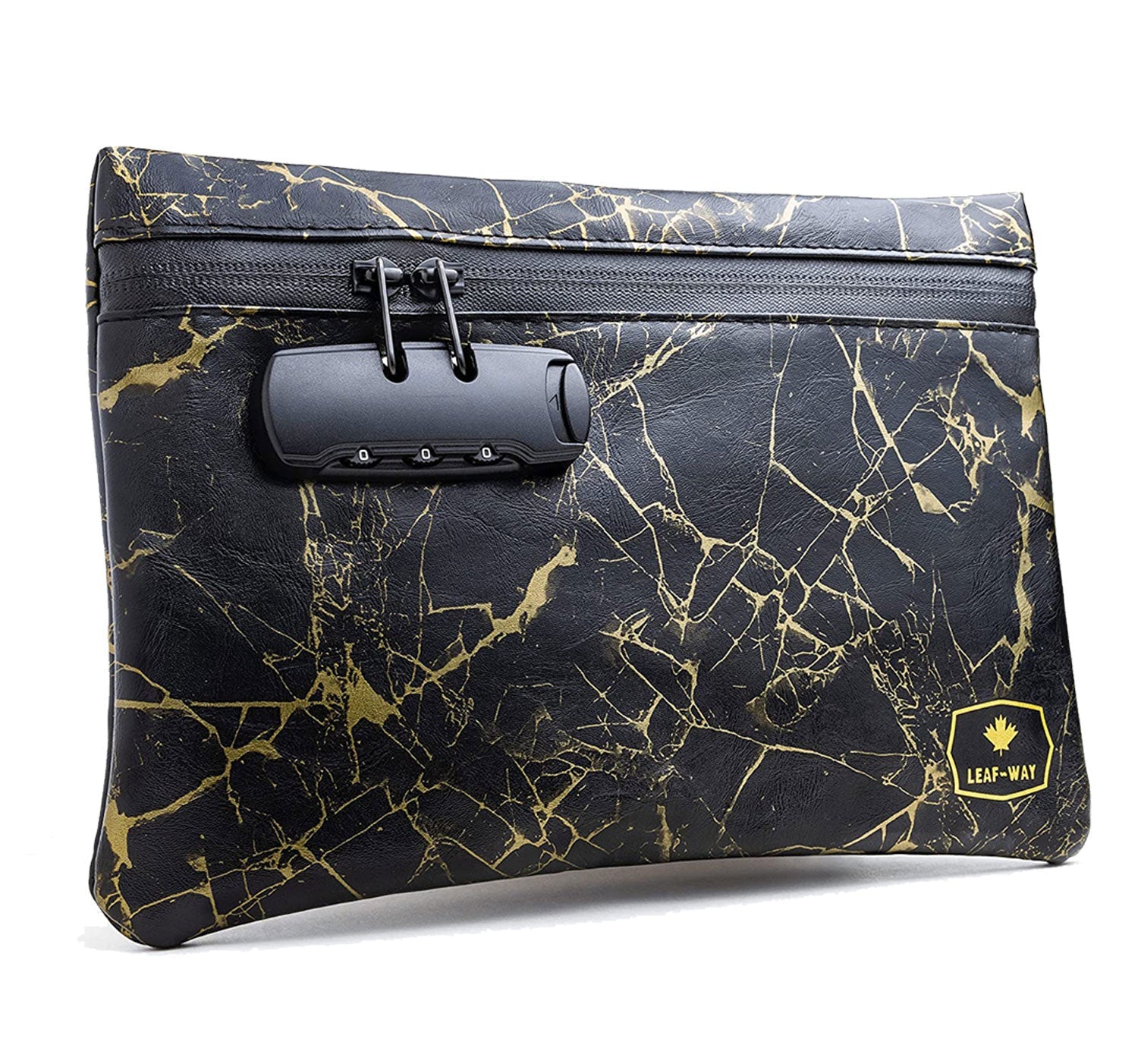 Lockable Storage Bag, Smell, Odor & Water Resistant Pouch for Travel, Cash, Money, Valuables, Medicine, Jewelry, Cosmetics, Zipper Safe with Pocket Organizer and Combo-Lock