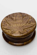 Leaf carved  2 parts wooden grinder