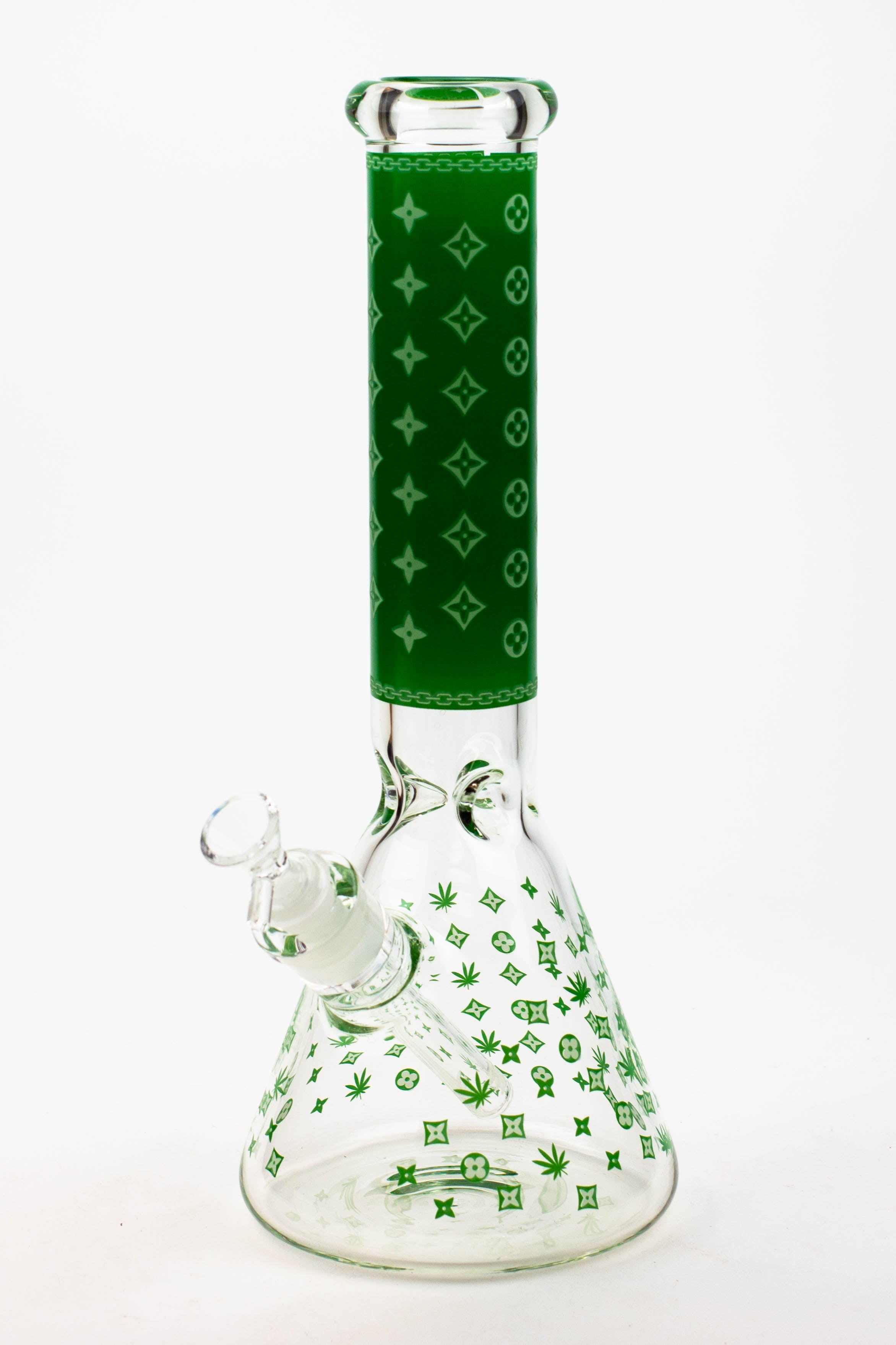 14" Luxury Patten Glow in the dark 7 mm glass bong [A24]