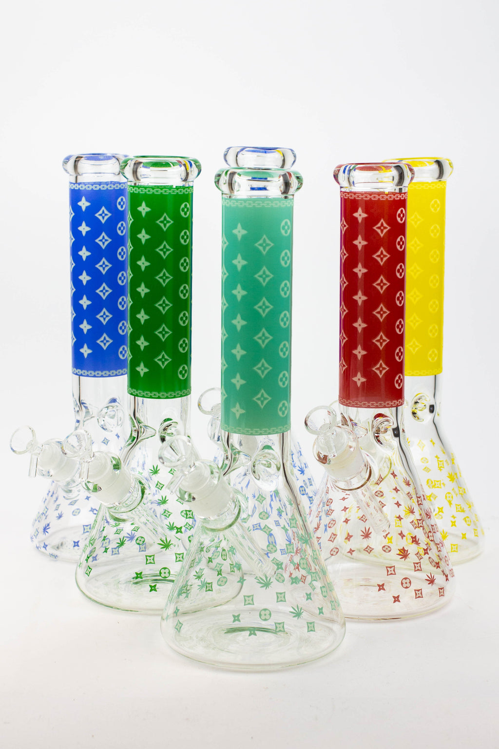 14" Luxury Patten Glow in the dark 7 mm glass bong [A24]