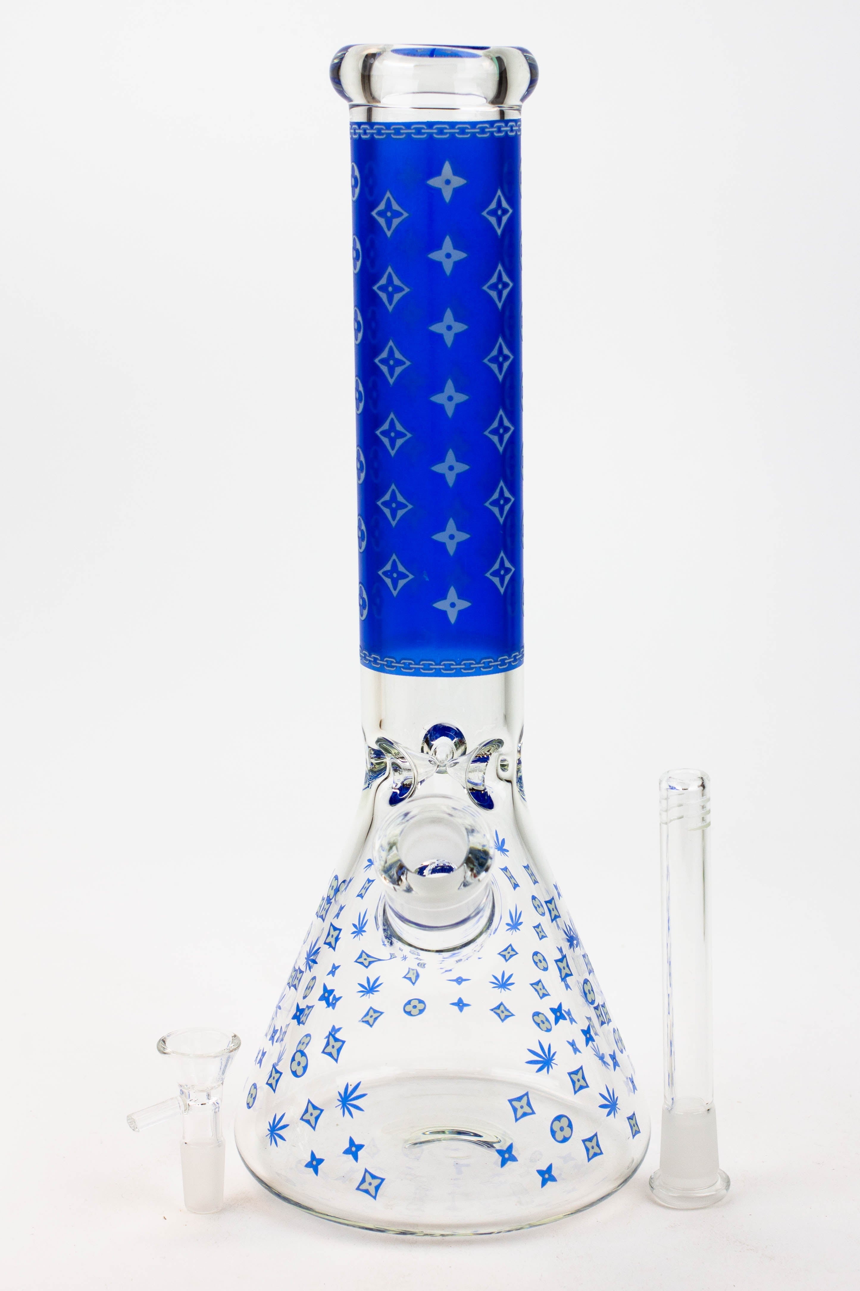 14" Luxury Patten Glow in the dark 7 mm glass bong [A24]