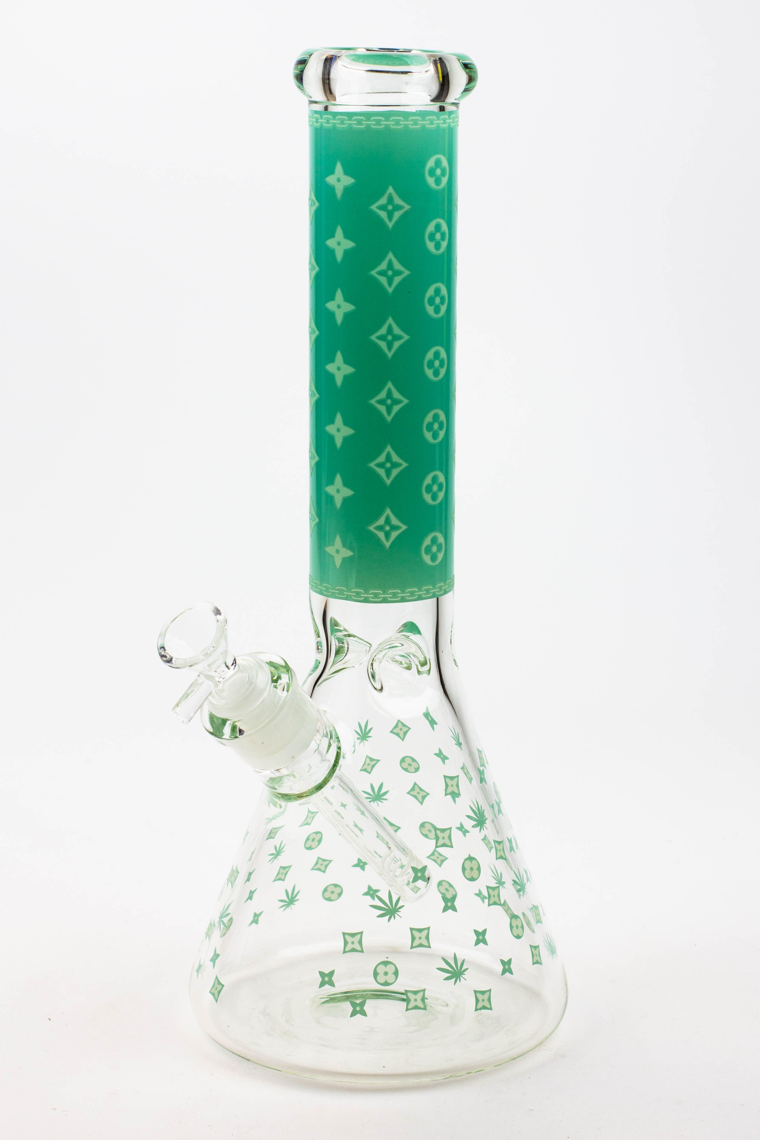 14" Luxury Patten Glow in the dark 7 mm glass bong [A24]