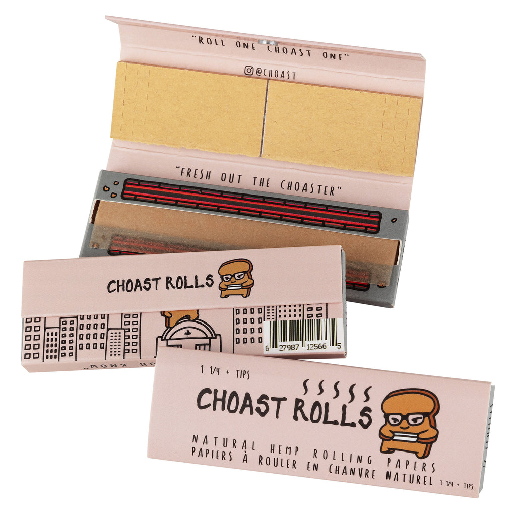 Choast Rolls - 1 1/4 Size - Natural Hemp Papers - 22 Packs Per Carton