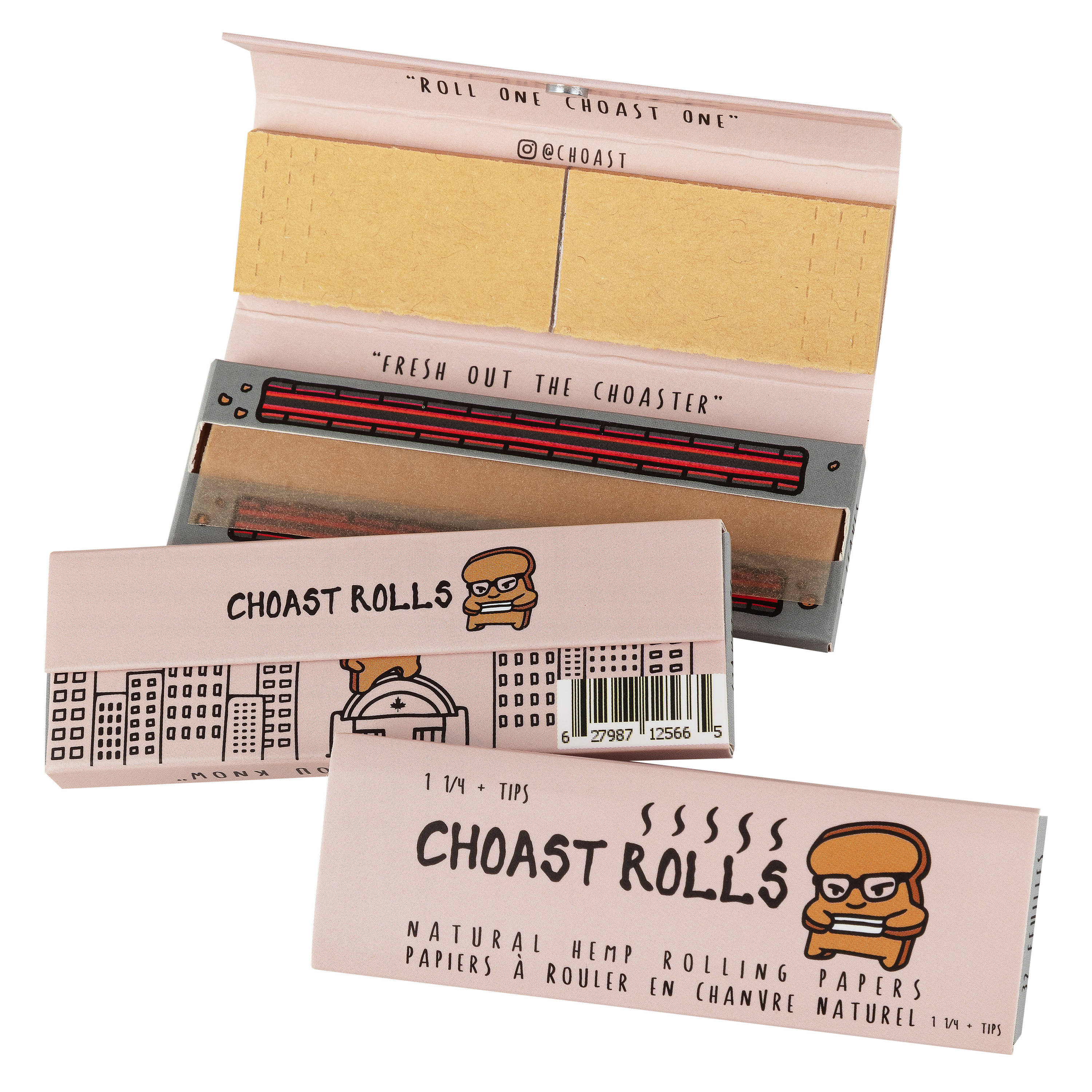 Choast Rolls - 1 1/4 Size - Natural Hemp Papers - 22 Packs Per Carton