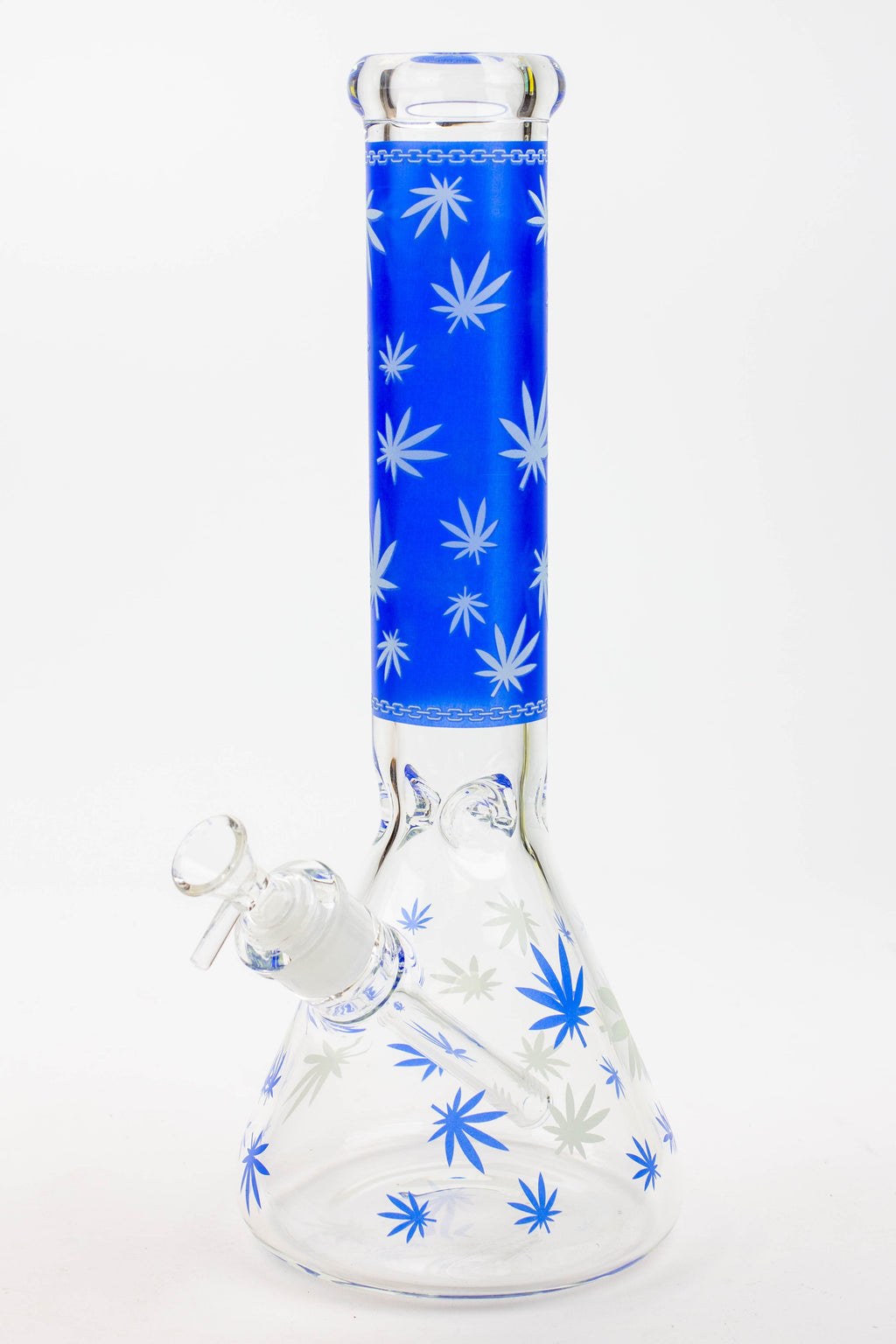 14" Leaf Glow in the dark 7 mm glass bong [A52]