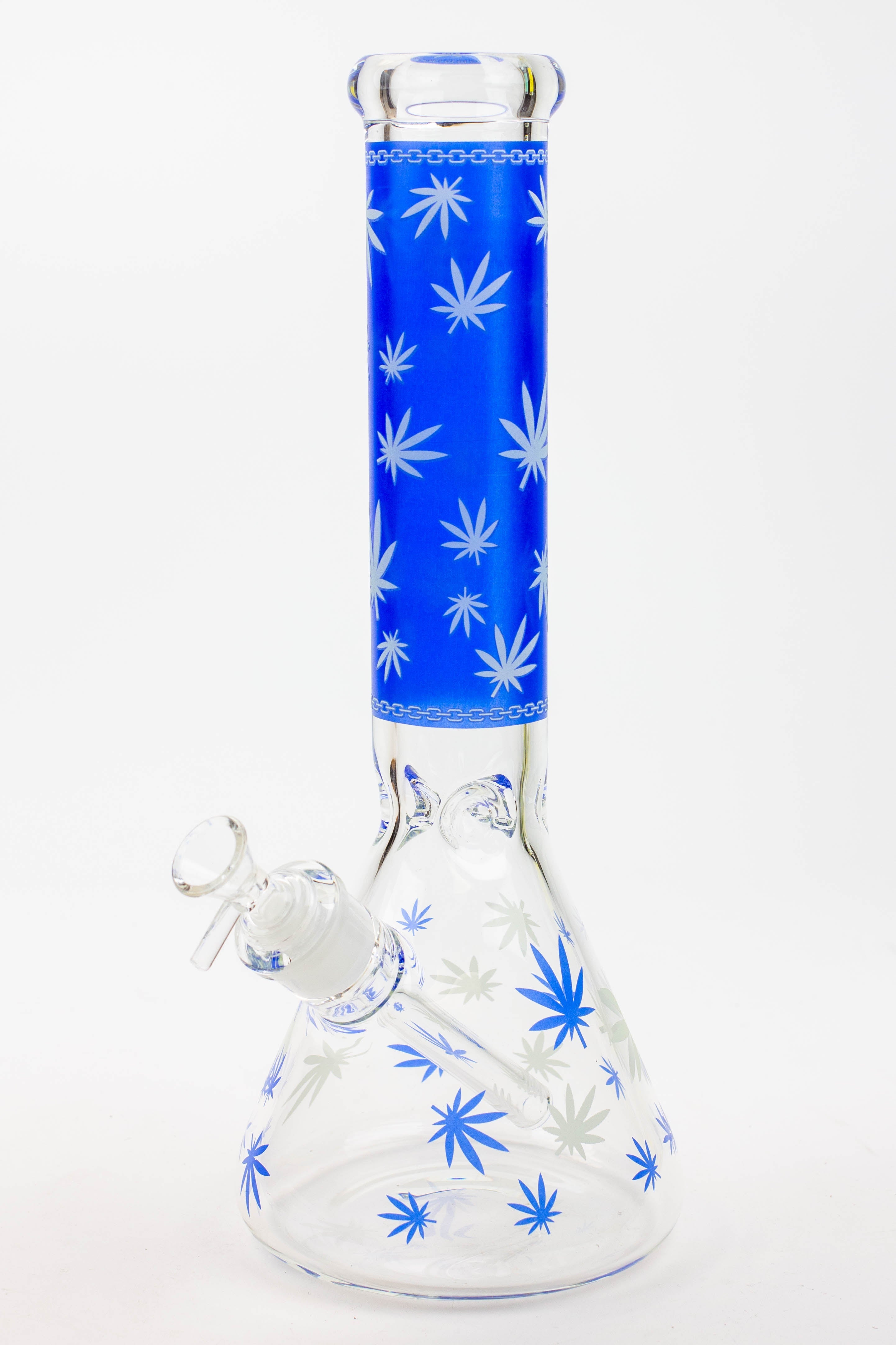 14" Leaf Glow in the dark 7 mm glass bong [A52]
