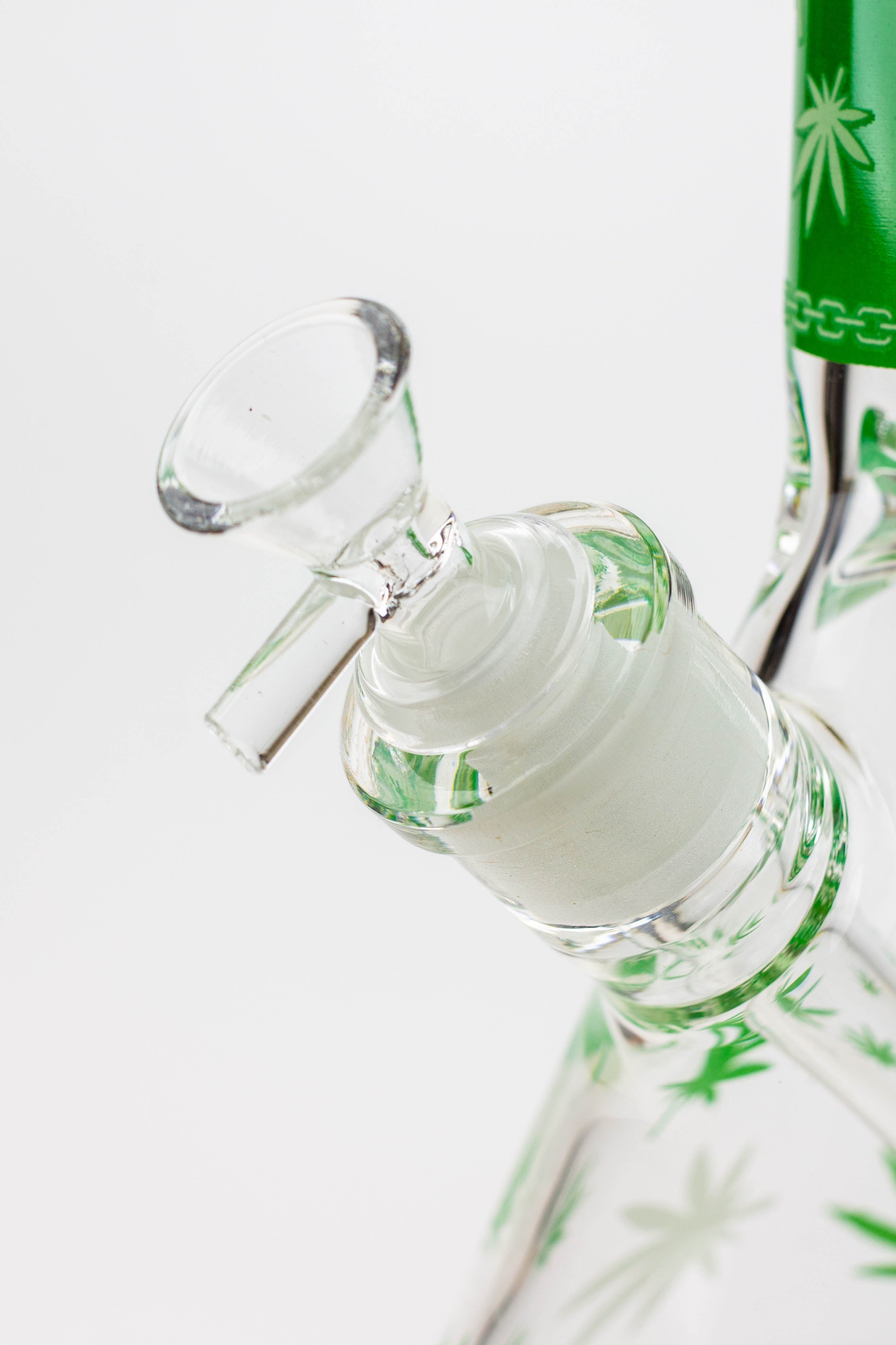 14" Leaf Glow in the dark 7 mm glass bong [A52]