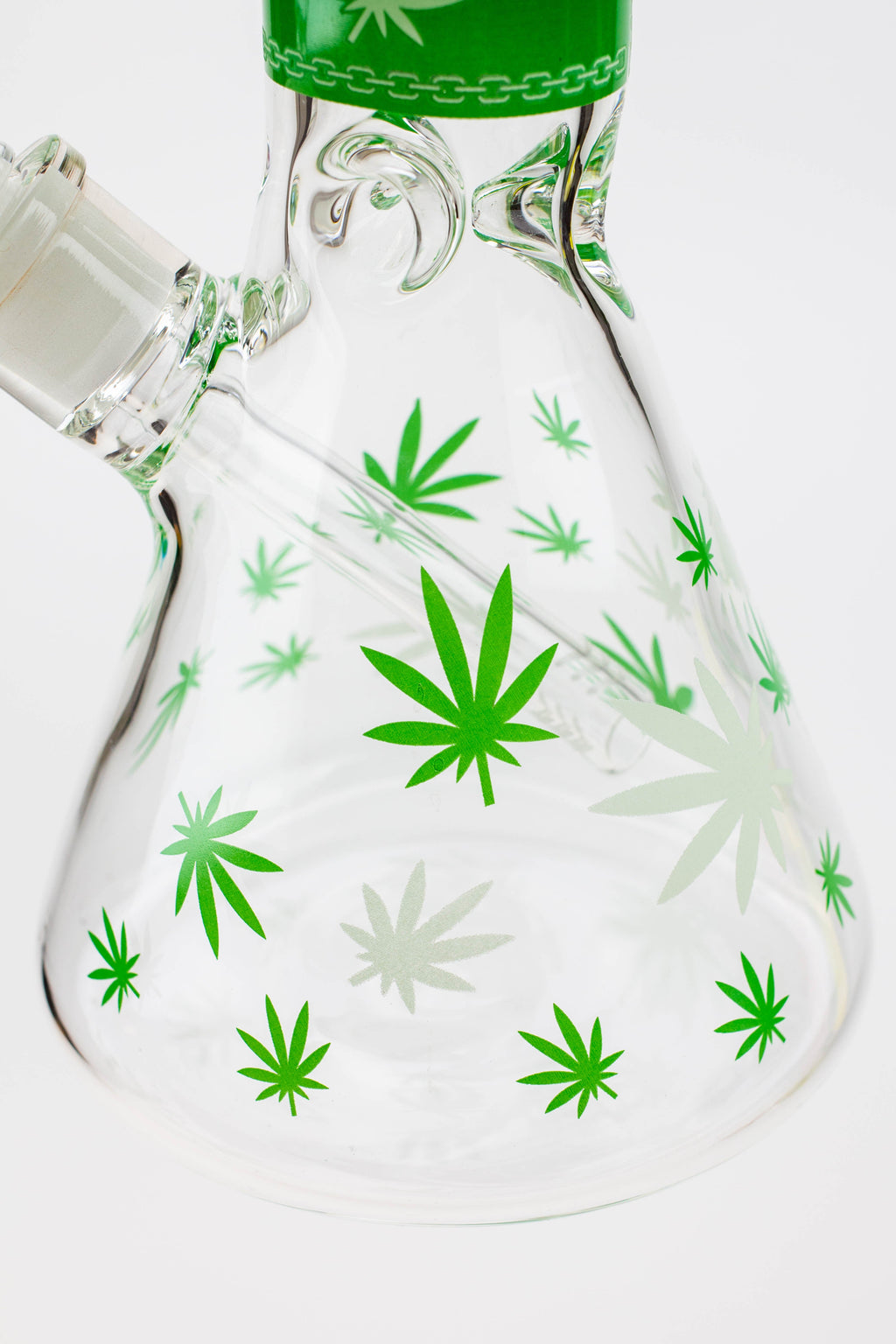14" Leaf Glow in the dark 7 mm glass bong [A52]