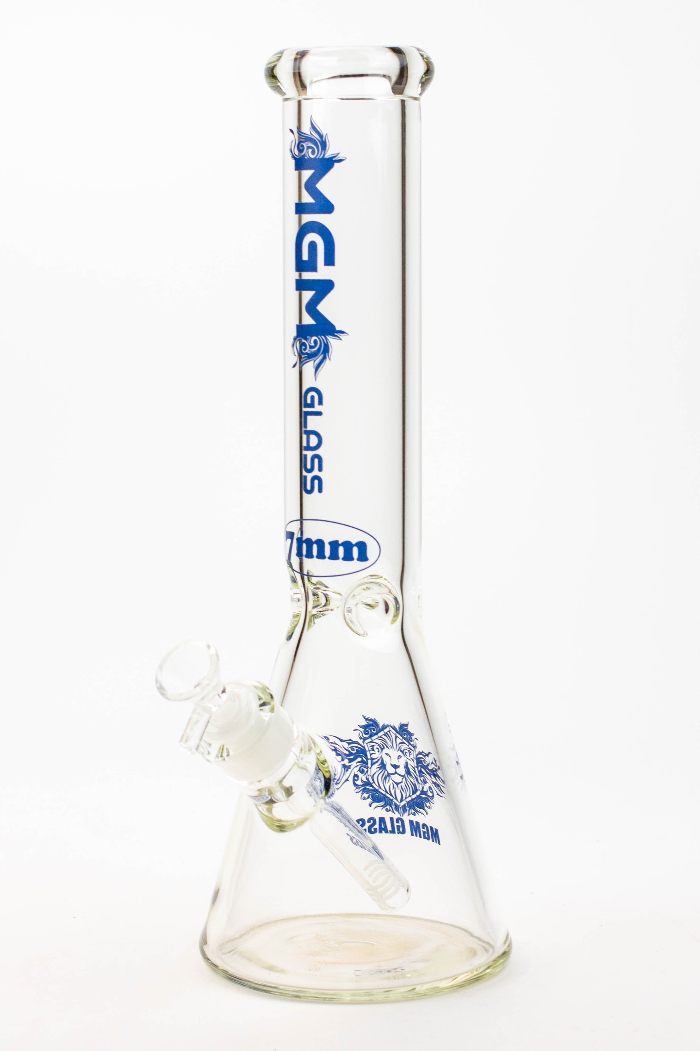 14" glass / 7 mm / beaker glass water bong [A53]