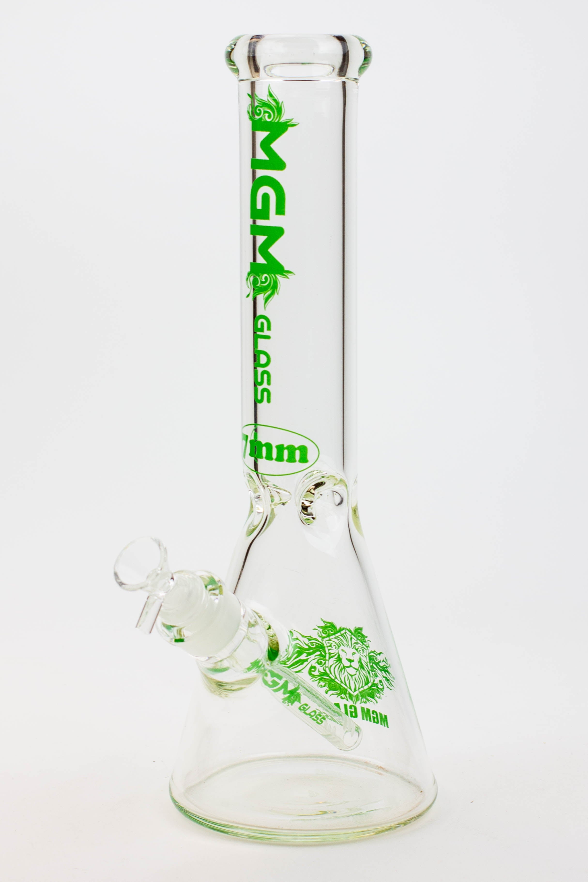 14" glass / 7 mm / beaker glass water bong [A53]