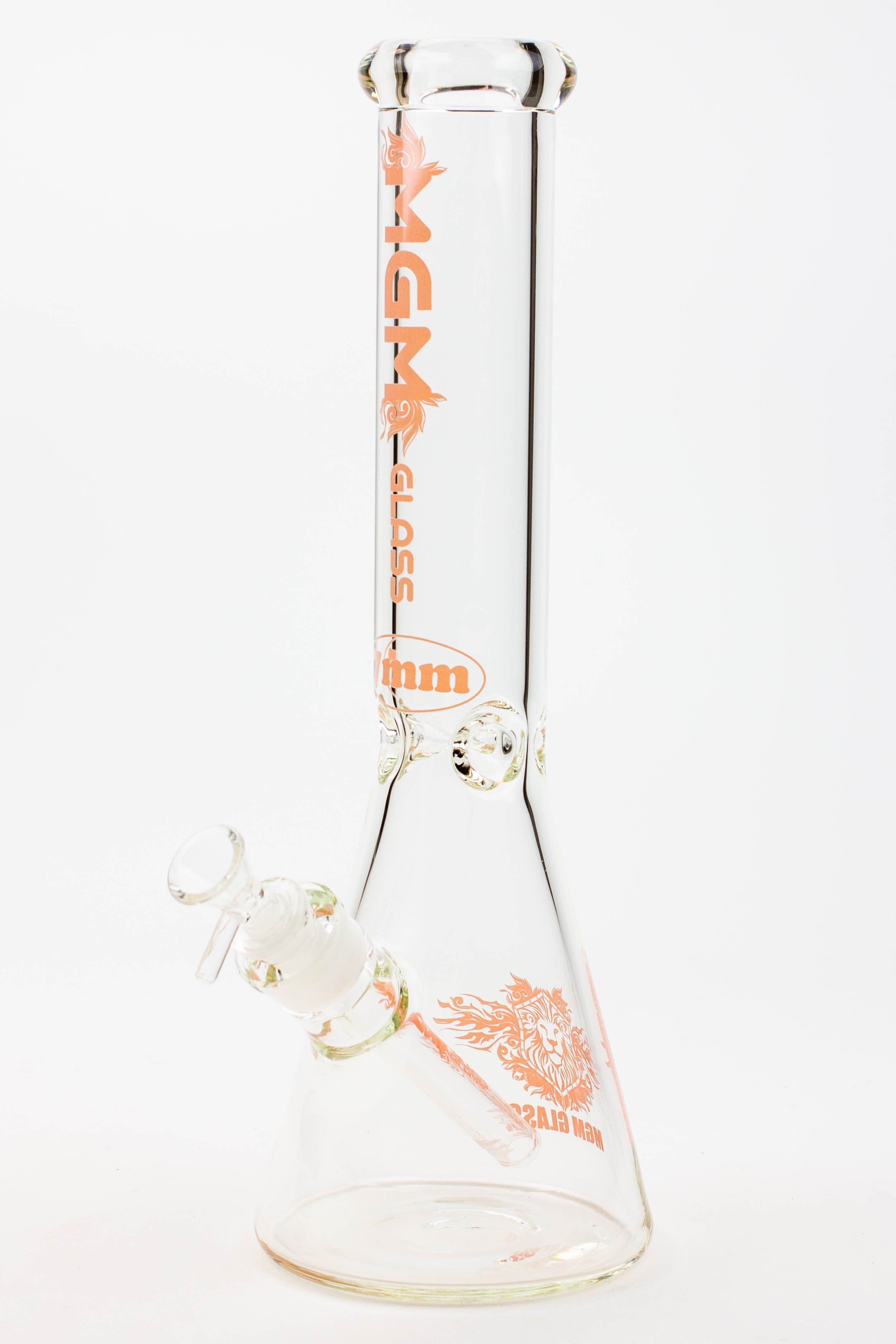 14" glass / 7 mm / beaker glass water bong [A53]