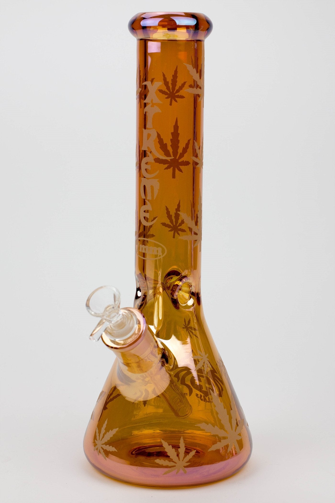 14" XTREME Glass / 7 mm / Leaf Electroplated Glass beaker Bong
