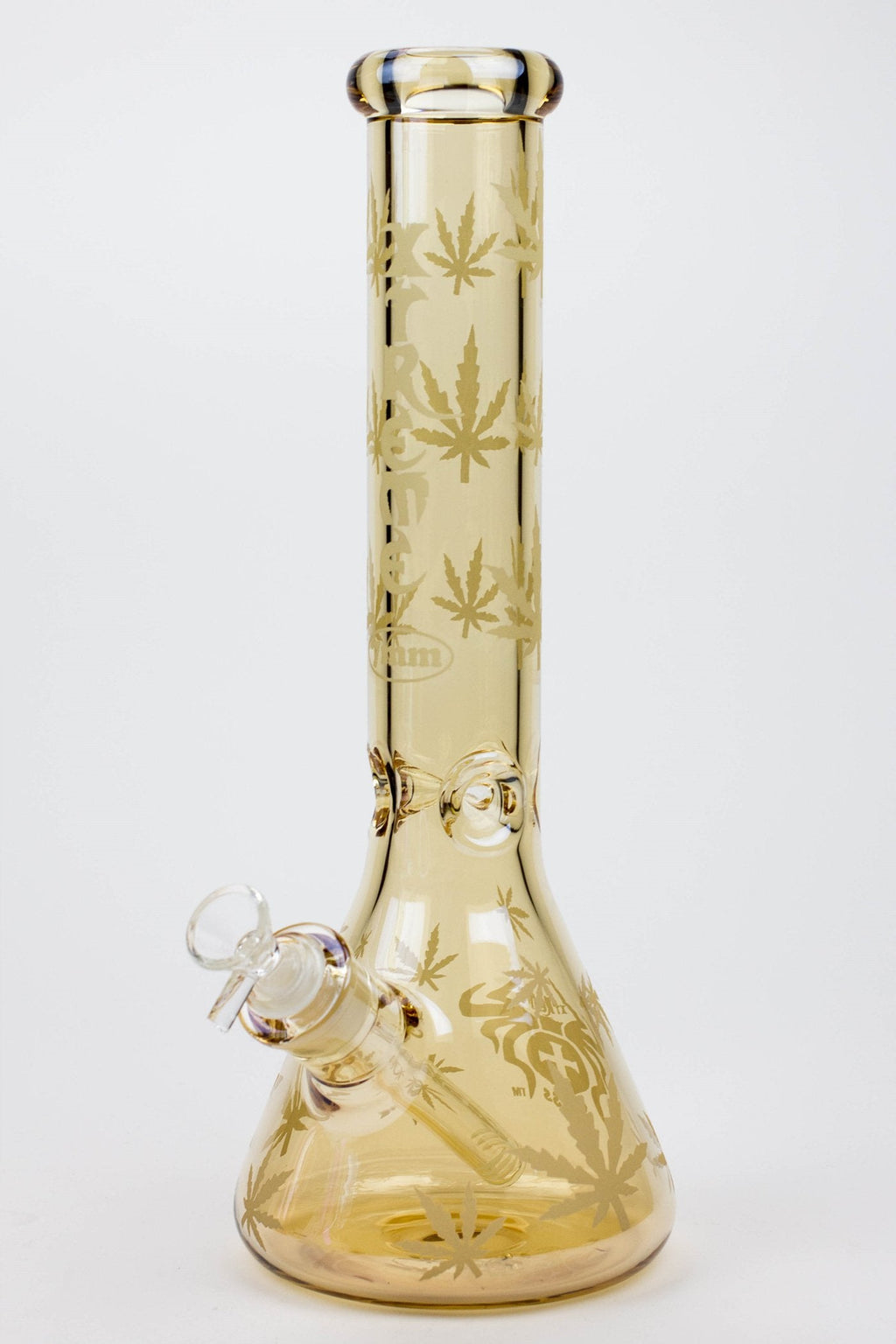 14" XTREME Glass / 7 mm / Leaf Electroplated Glass beaker Bong