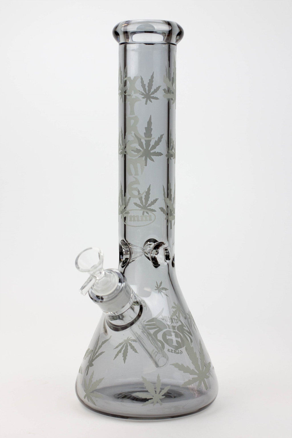 14" XTREME Glass / 7 mm / Leaf Electroplated Glass beaker Bong