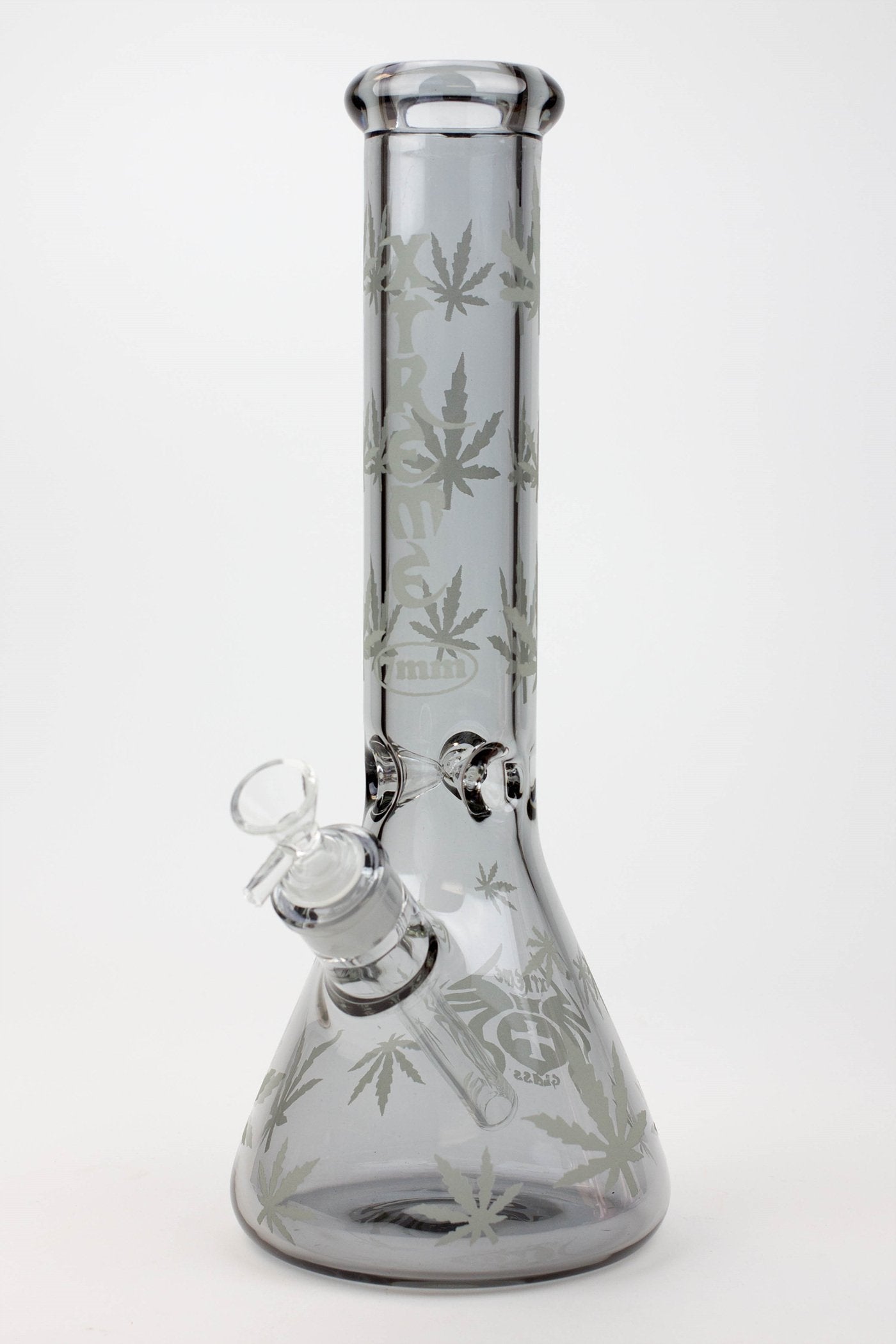 14" XTREME Glass / 7 mm / Leaf Electroplated Glass beaker Bong