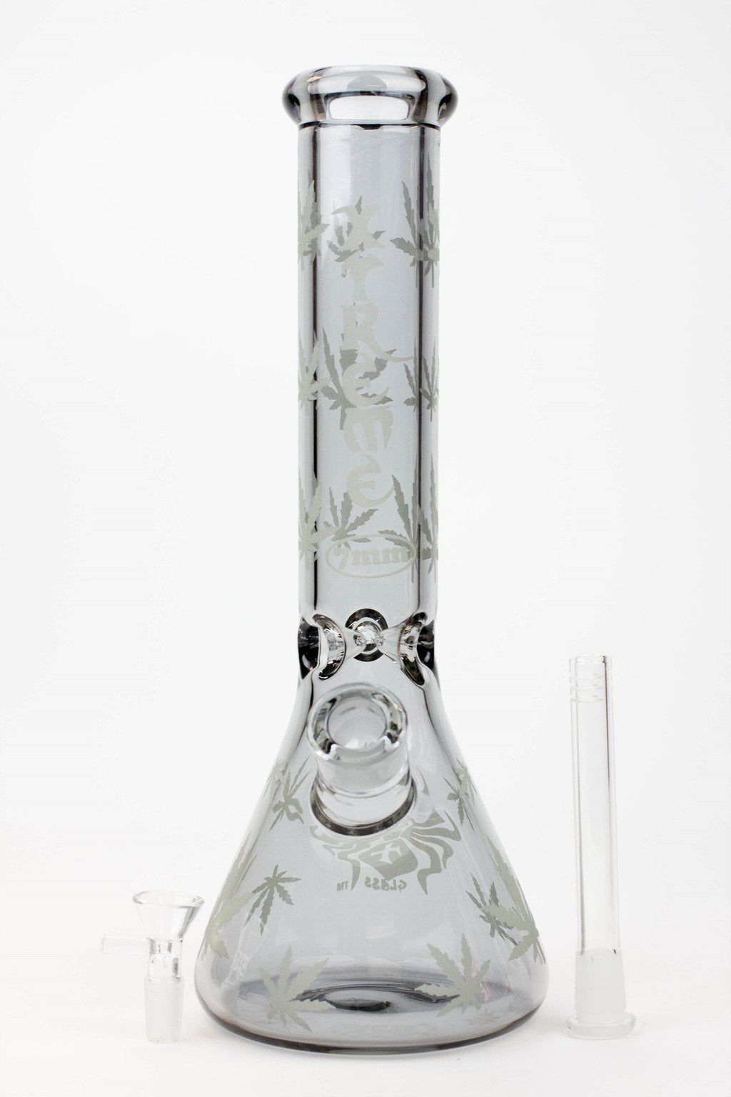 14" XTREME Glass / 7 mm / Leaf Electroplated Glass beaker Bong