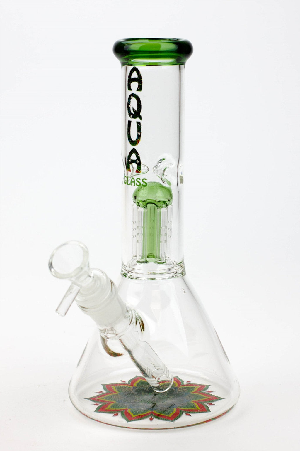 9" AQUA Single tree arms percolator glass water bong