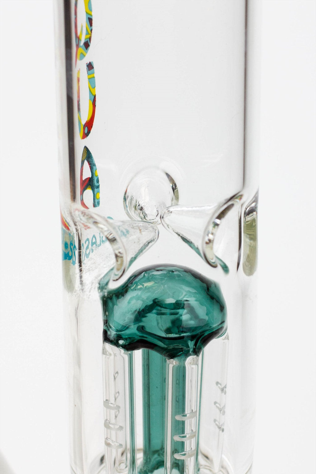 9" AQUA Single tree arms percolator glass water bong