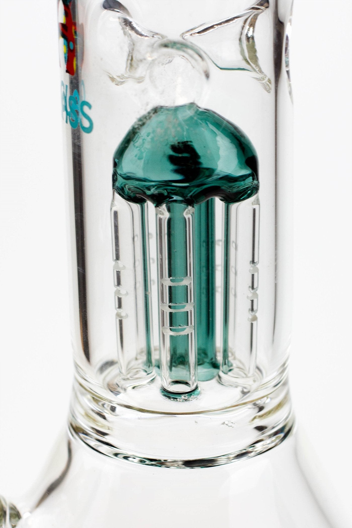 9" AQUA Single tree arms percolator glass water bong