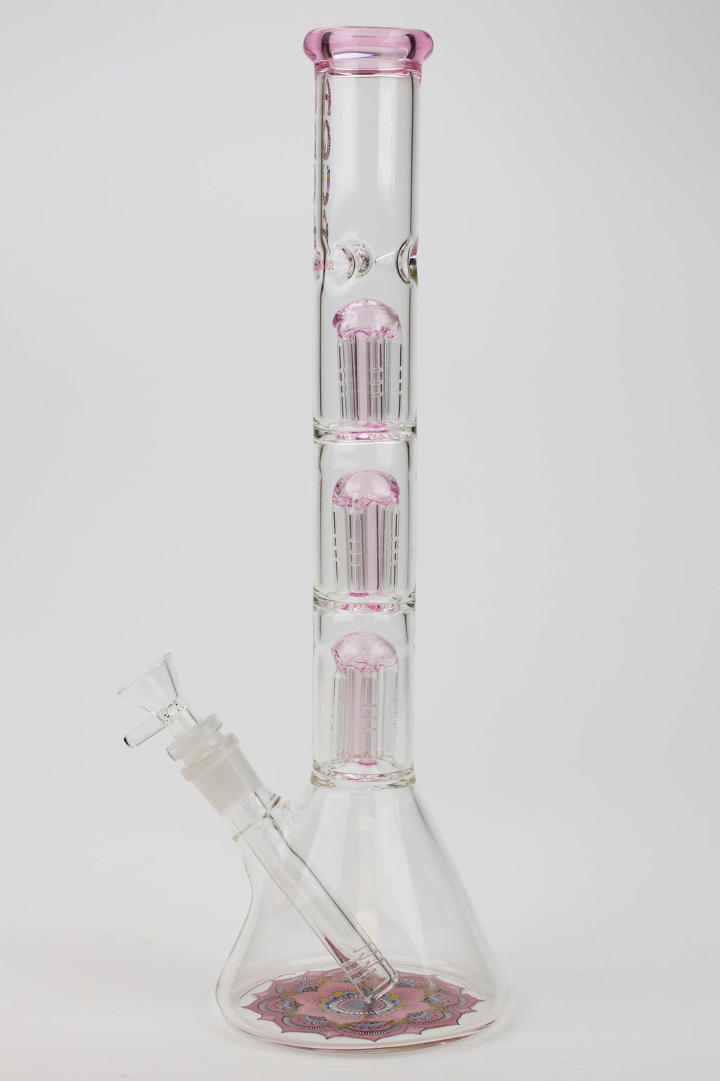 13.5" AQUA 5mm Triple tree arms percolator glass water bong