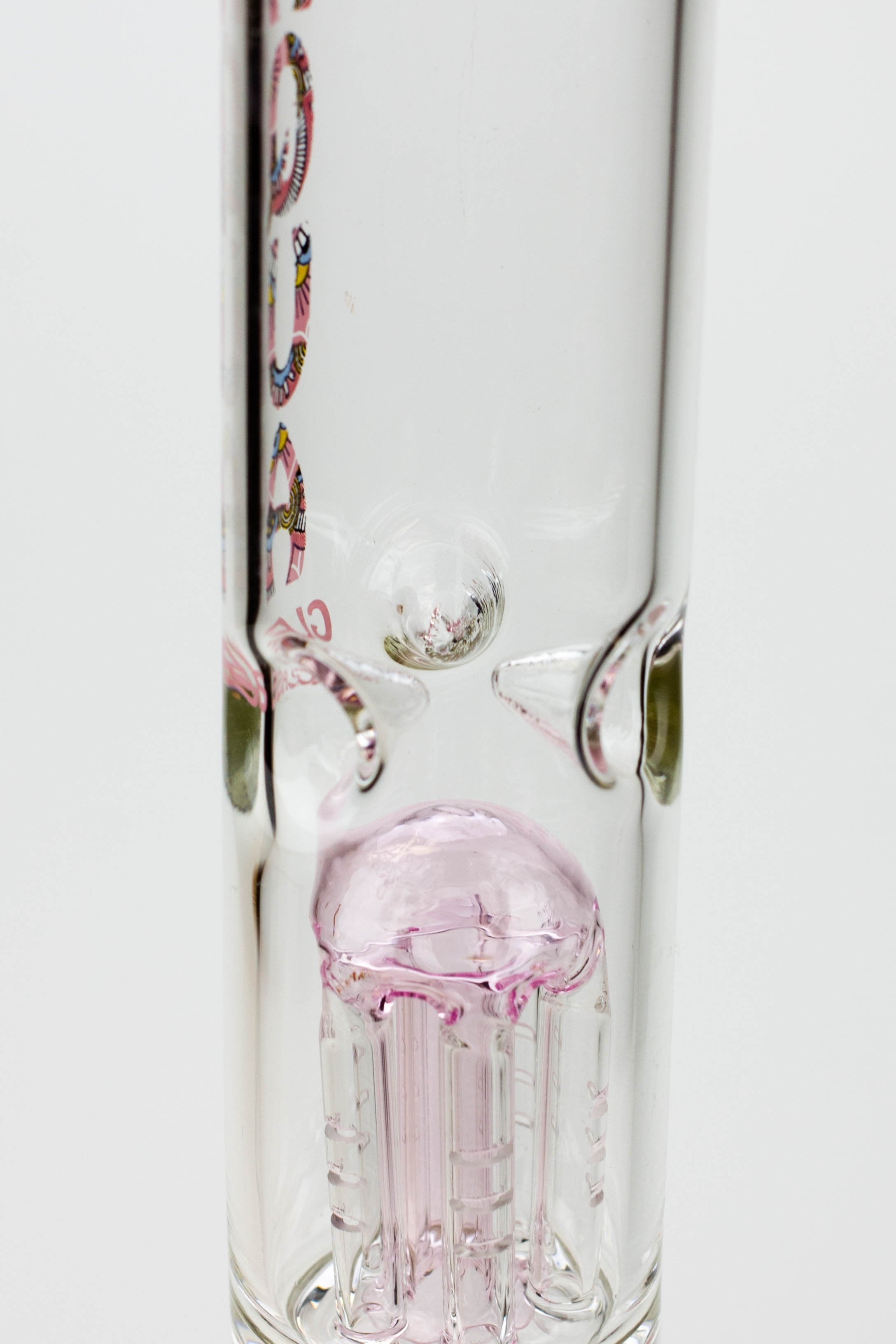 13.5" AQUA 5mm Triple tree arms percolator glass water bong