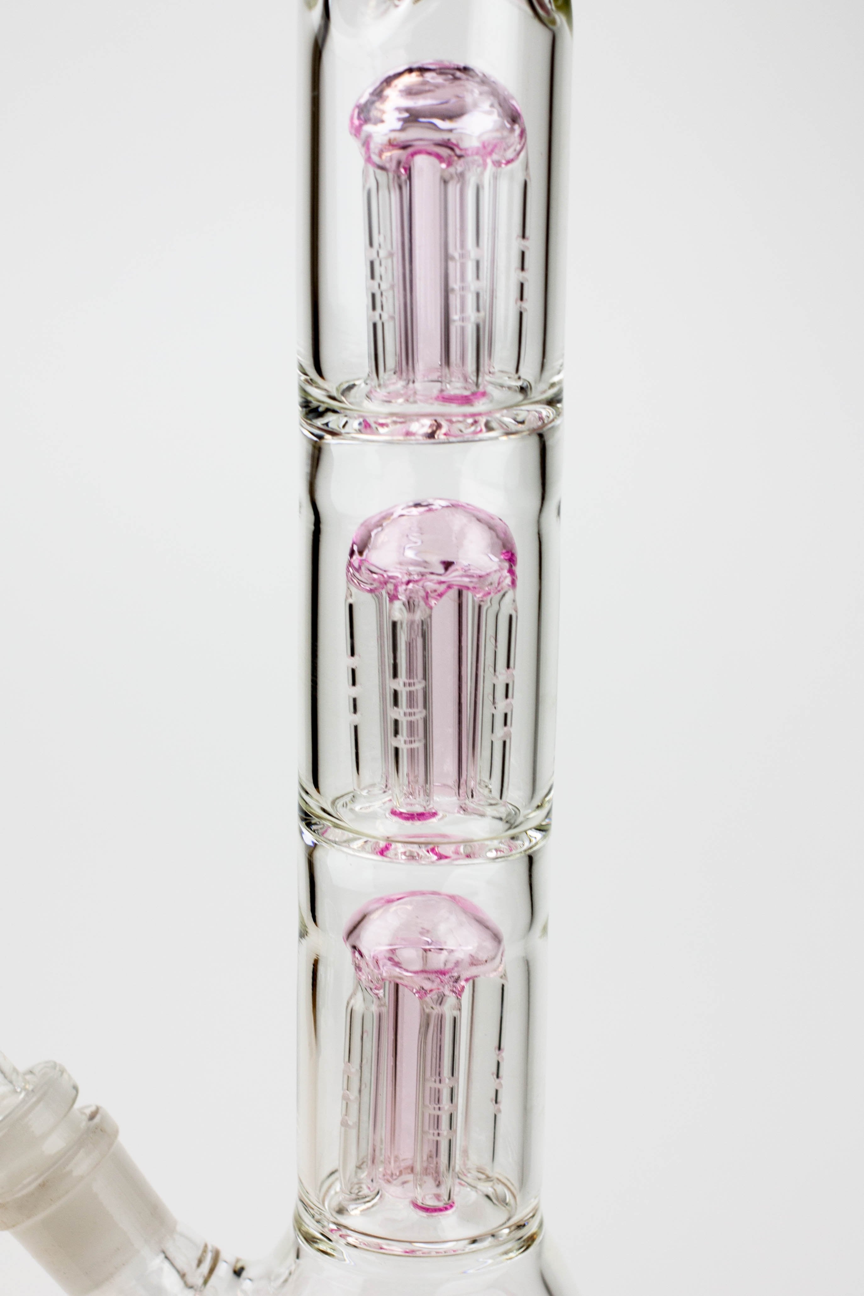 13.5" AQUA 5mm Triple tree arms percolator glass water bong