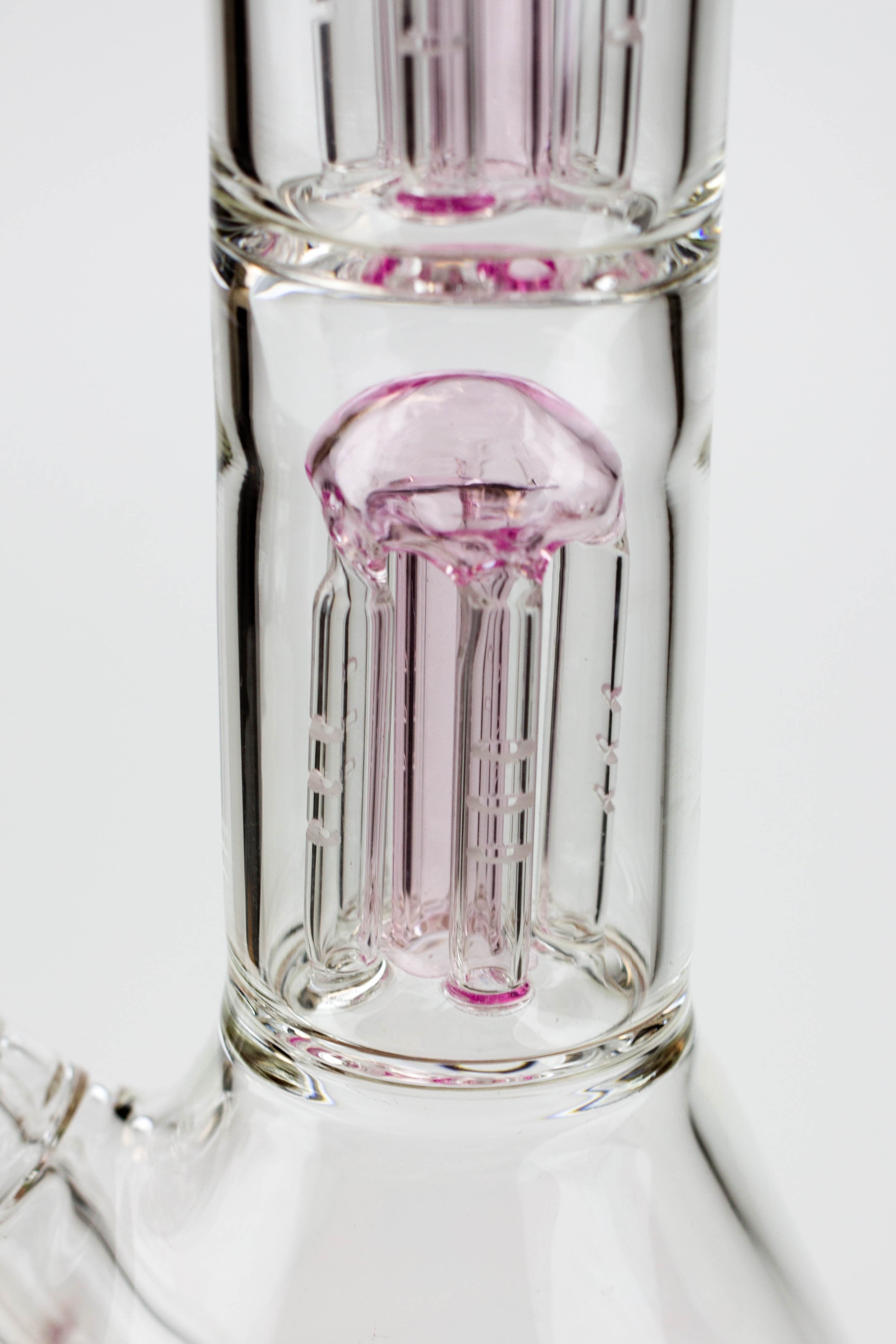13.5" AQUA 5mm Triple tree arms percolator glass water bong