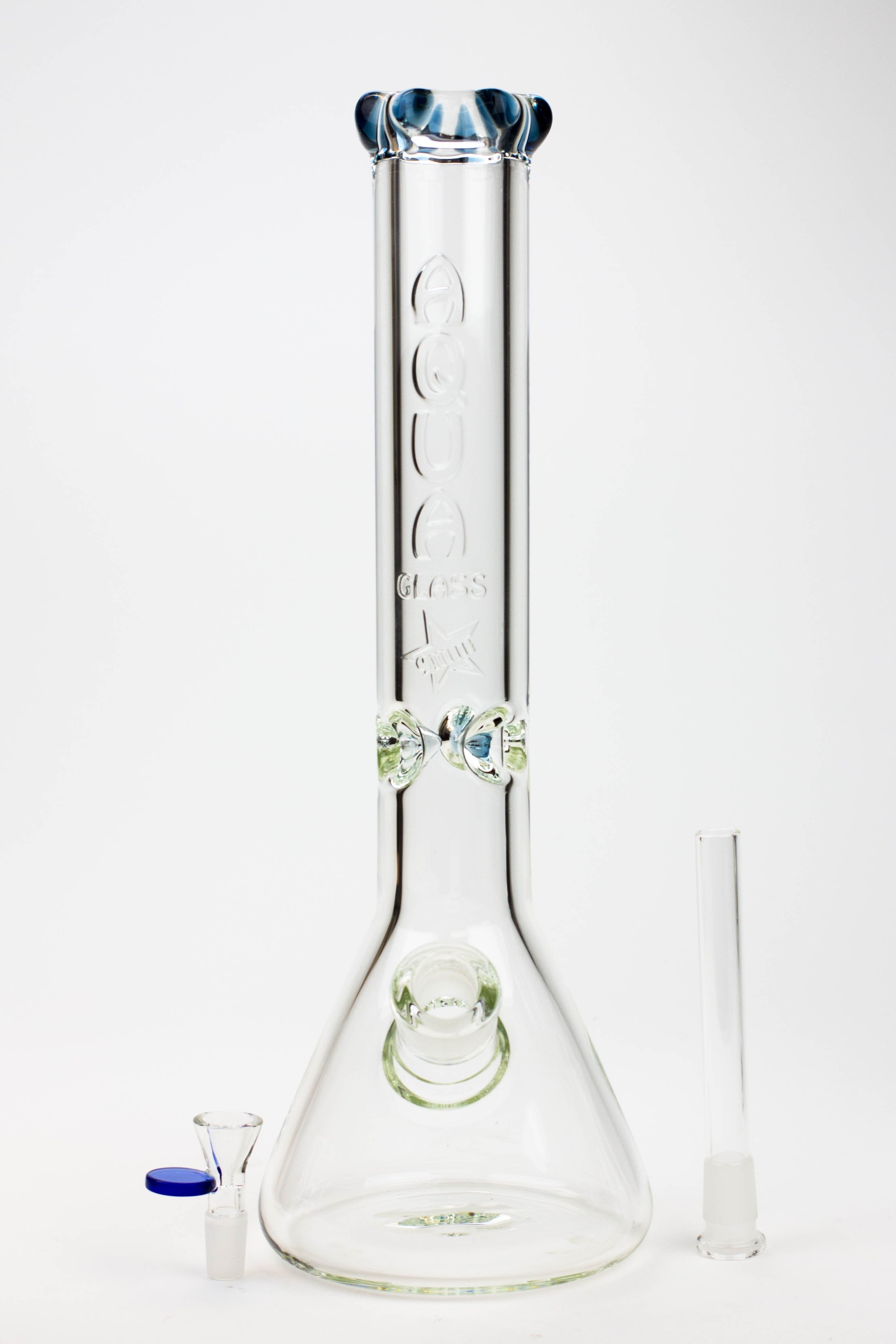 15.5" AQUA Glass / 9mm / glass beaker water bong