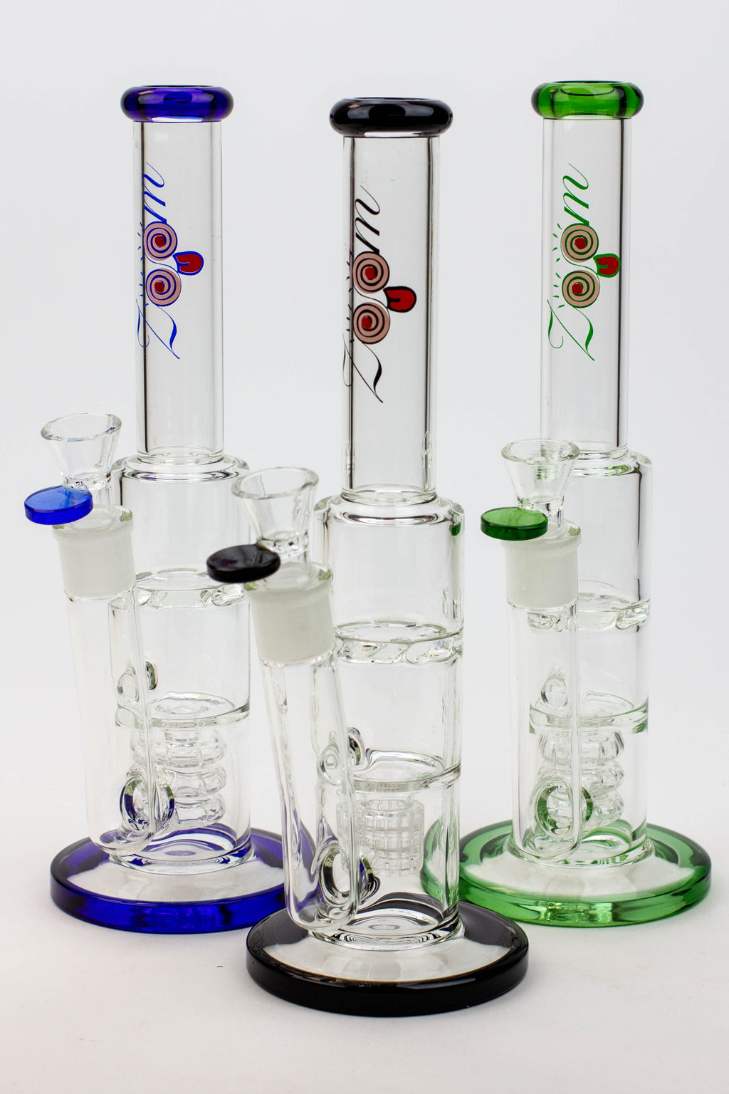 12" ZOOM Tornado and showerhead glass bong [B6]