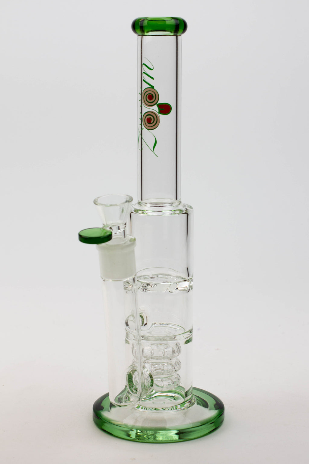 12" ZOOM Tornado and showerhead glass bong [B6]