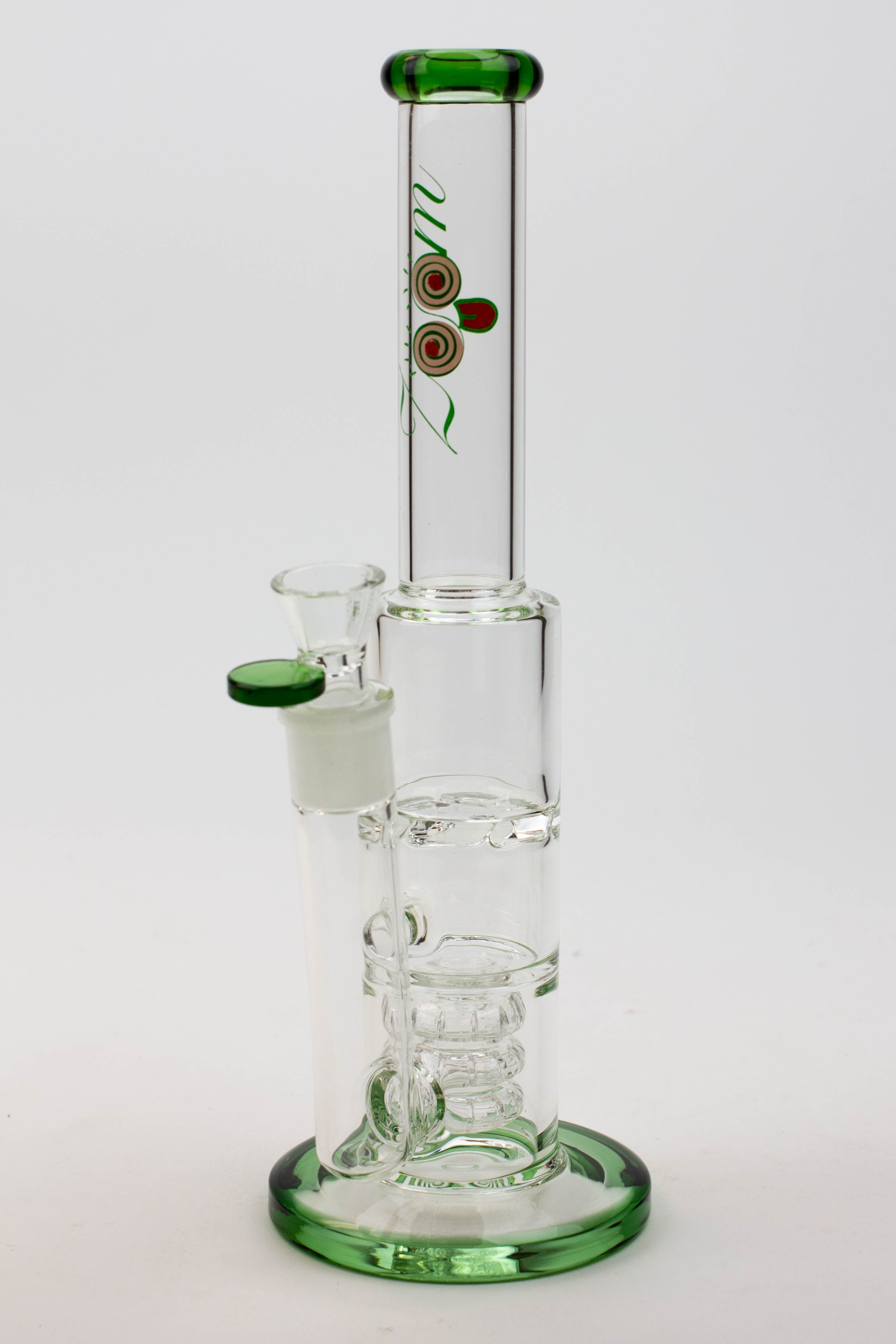 12" ZOOM Tornado and showerhead glass bong [B6]