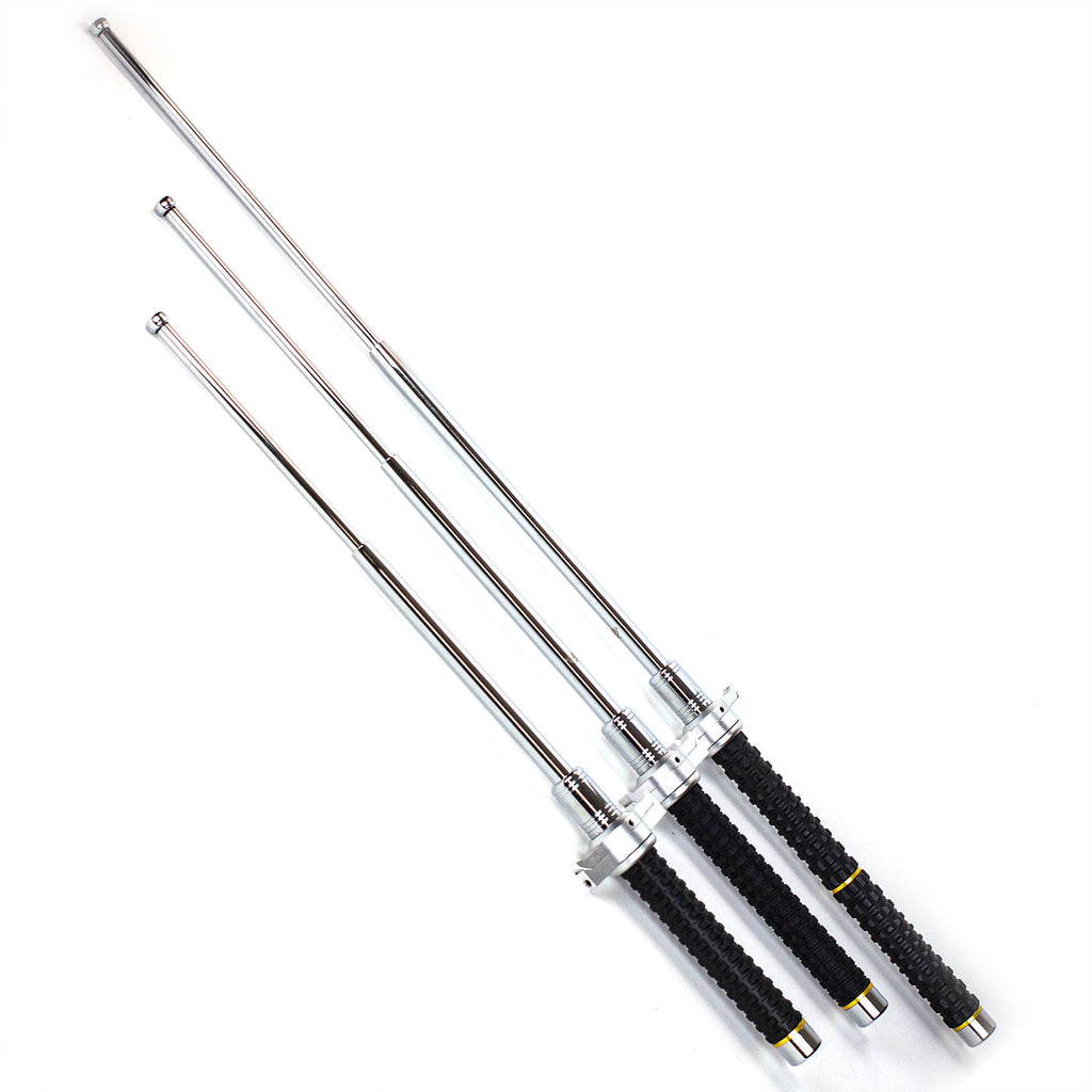 XTREME- Expandable Steel Baton with Guard / Hummer Rubber Handle / Solid Pole