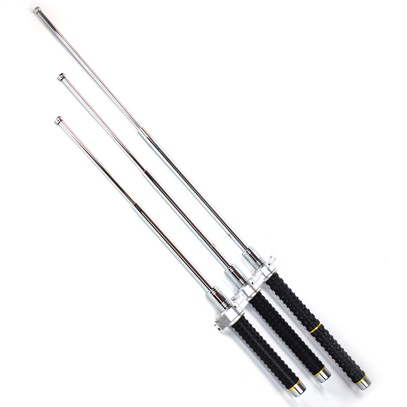 XTREME- Expandable Steel Baton with Guard / Hummer Rubber Handle / Solid Pole