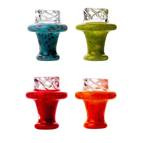Fritted Flat Spinner Cap – 1 PCS Assorted Colors | Premium Spinner Carb Cap for Terp Pearls