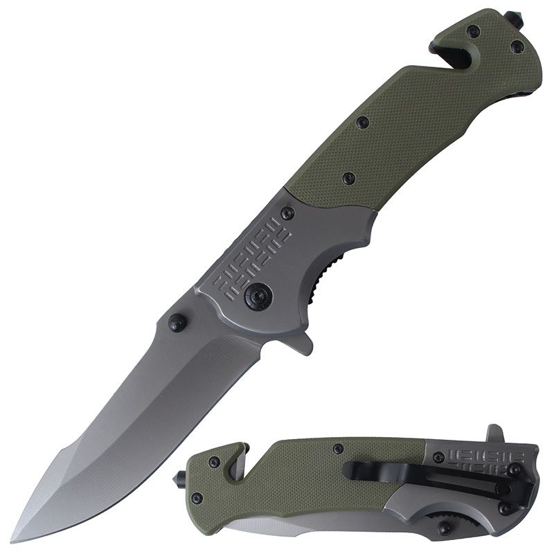 Folding Pocket Knife Stainless - Gun Gray Green [BF210876]