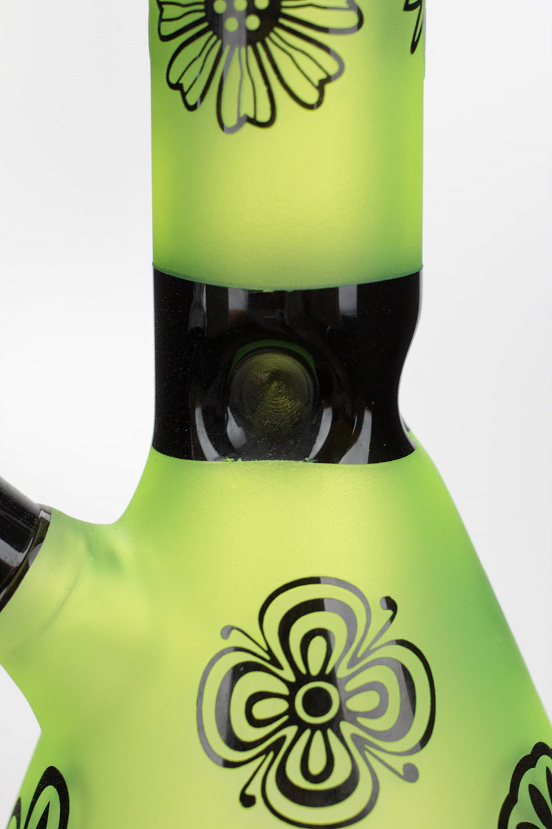 10" Sandblasted color glass water bong