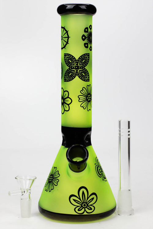 10" Sandblasted color glass water bong