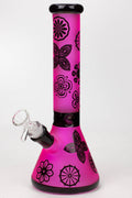 10" Sandblasted color glass water bong