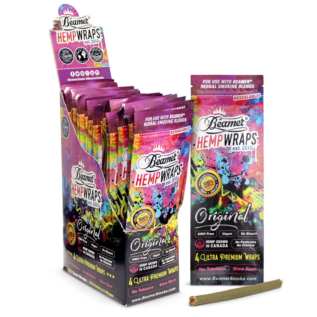 Beamer Original Size Vegan Hemp Wraps box