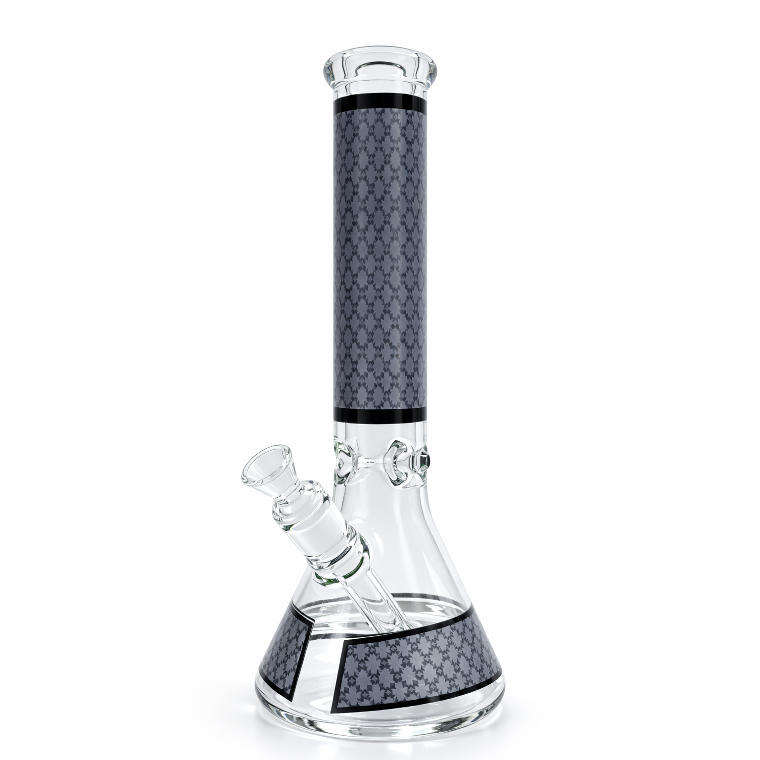 Infyniti | 14" Prisim Print beaker 7 mm glass bong [GP1800GRY]