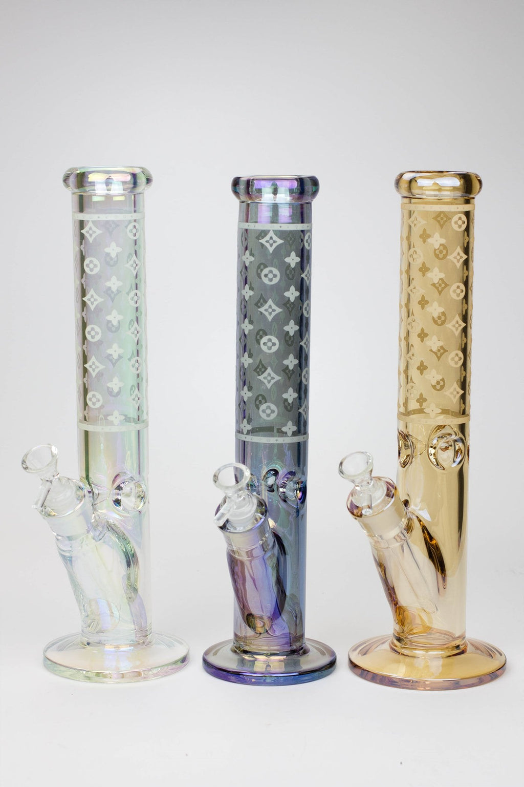 14" Luxury Logo 7 mm classic Electroplated Straight Tube Bong