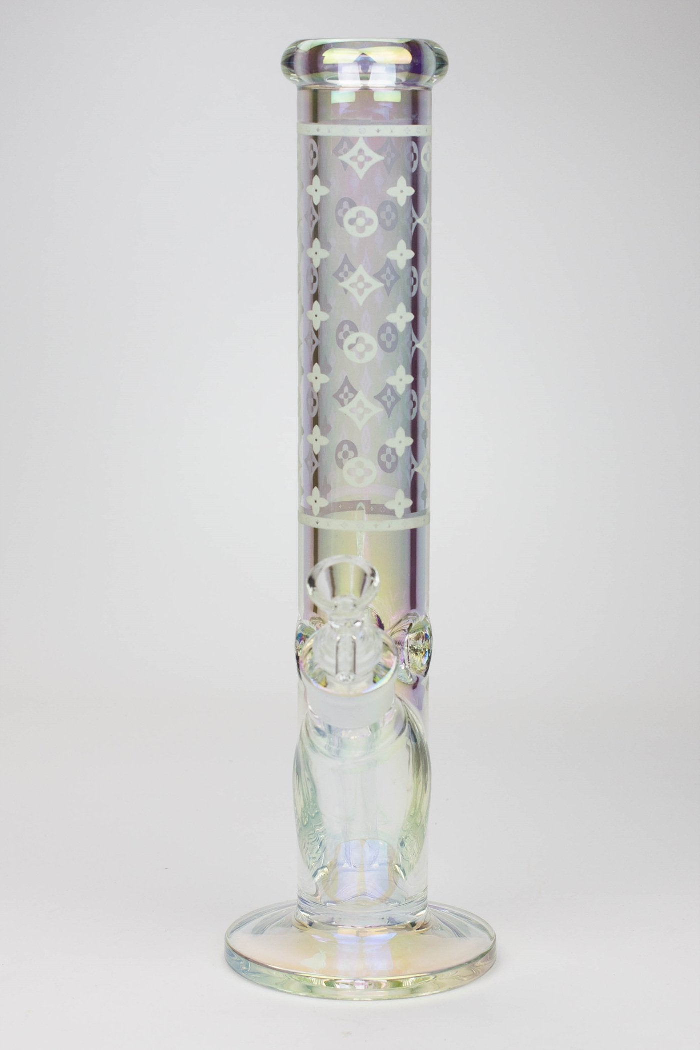 14" Luxury Logo 7 mm classic Electroplated Straight Tube Bong