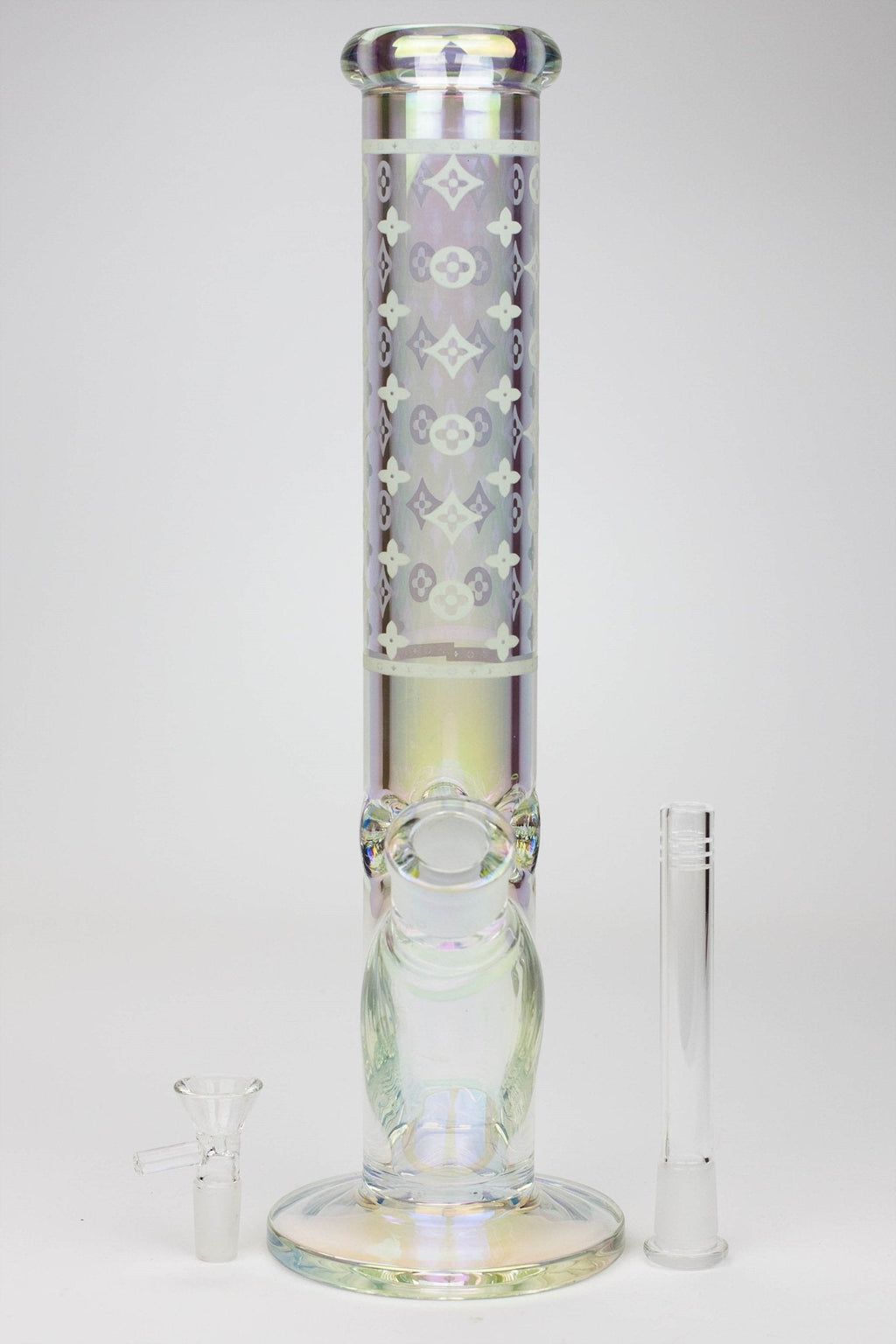 14" Luxury Logo 7 mm classic Electroplated Straight Tube Bong