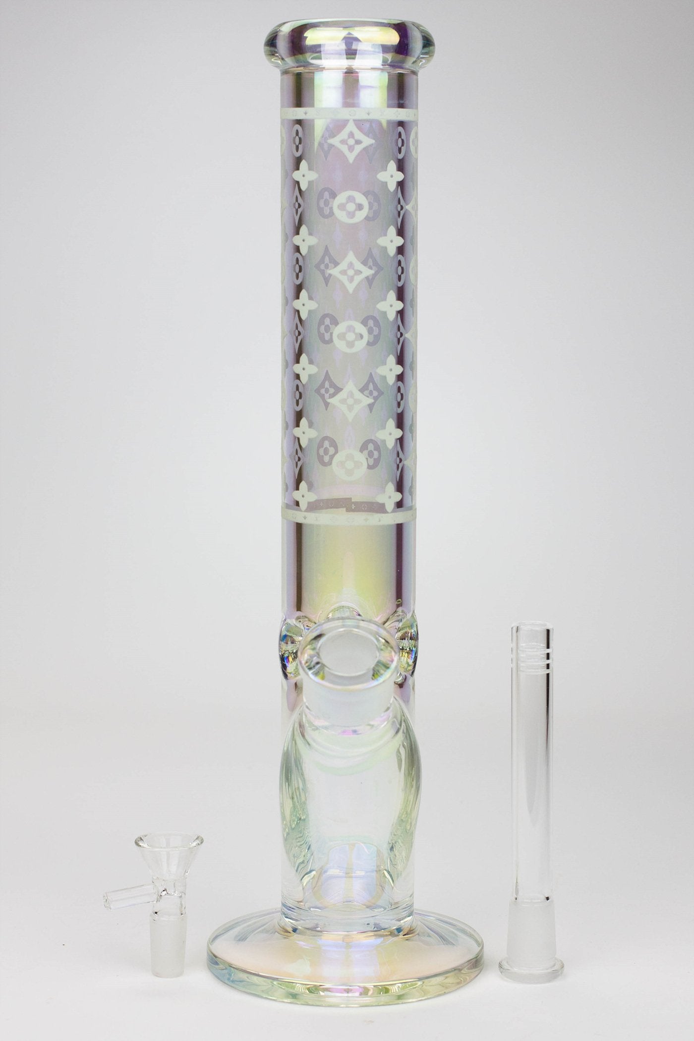 14" Luxury Logo 7 mm classic Electroplated Straight Tube Bong