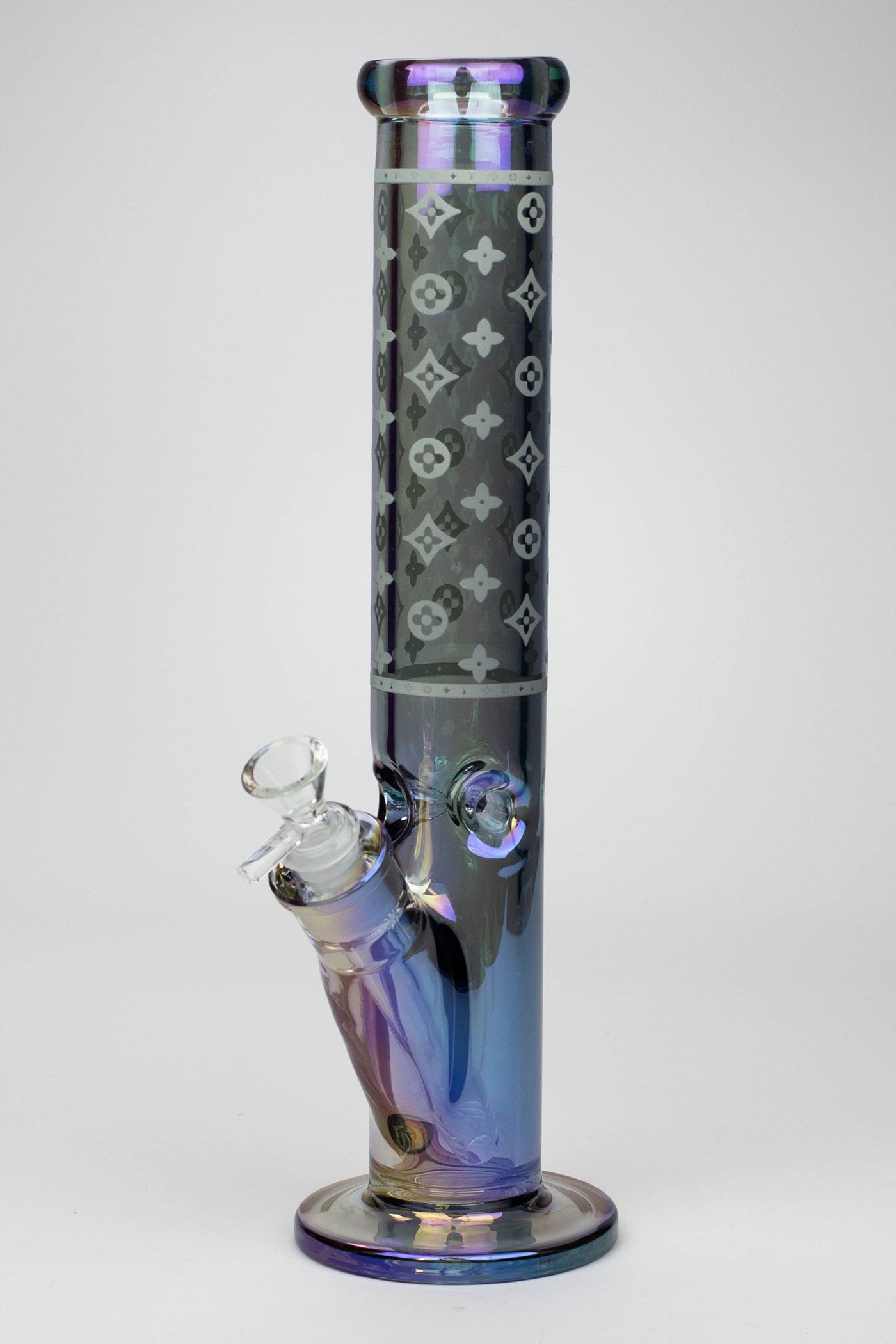 14" Luxury Logo 7 mm classic Electroplated Straight Tube Bong