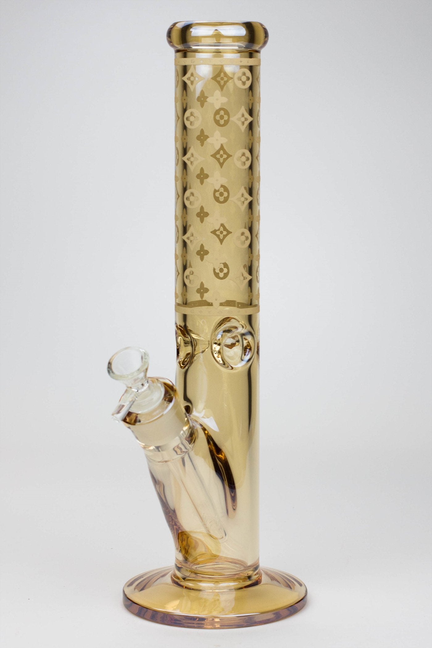 14" Luxury Logo 7 mm classic Electroplated Straight Tube Bong