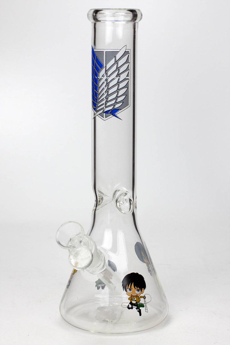 12" Cartoon beaker glass water bong