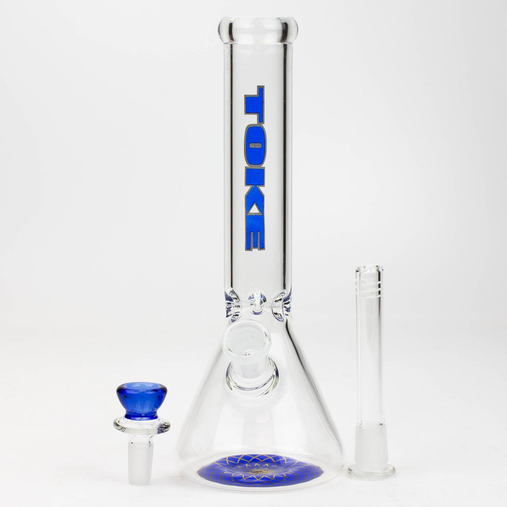9.5" TOKE beaker glass water bong