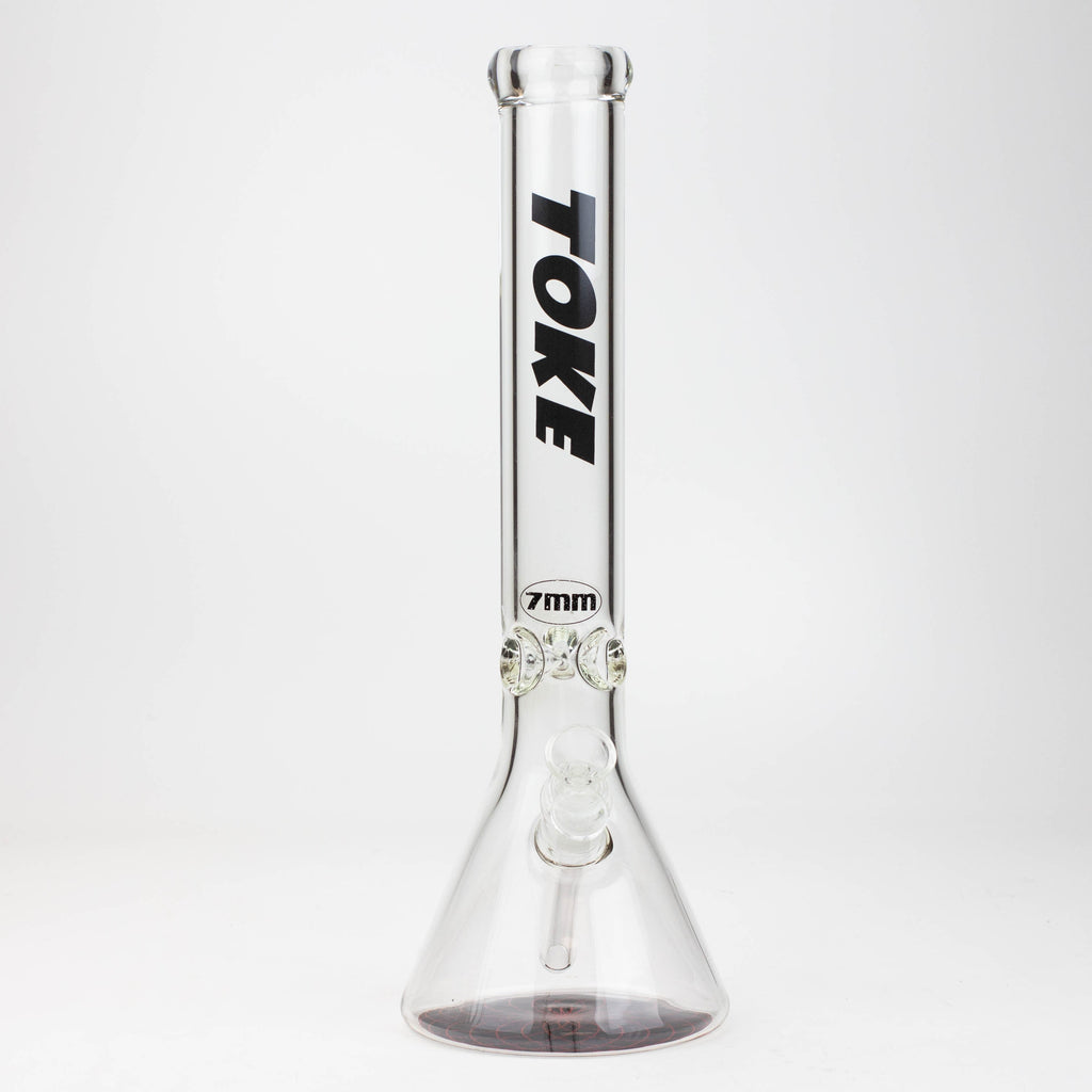 16" TOKE 7 mm glass water beaker bong