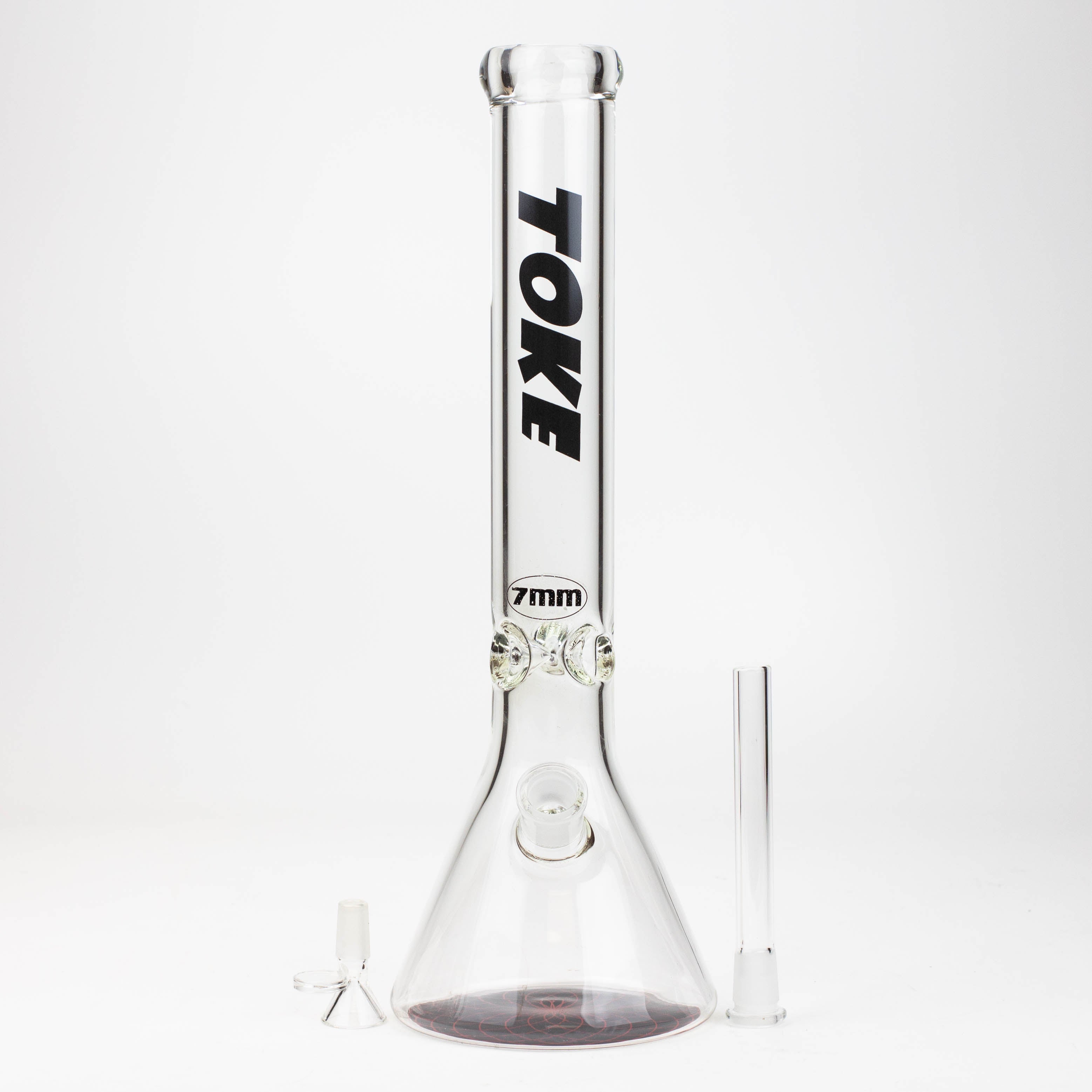 16" TOKE 7 mm glass water beaker bong